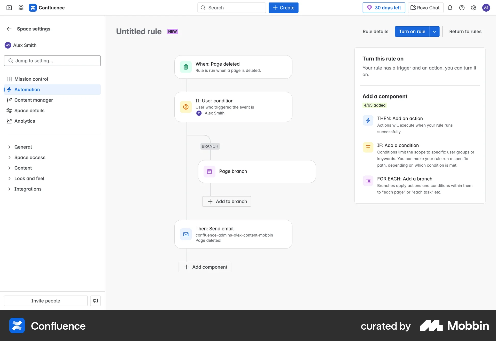 Confluence Web Internal Tool screen