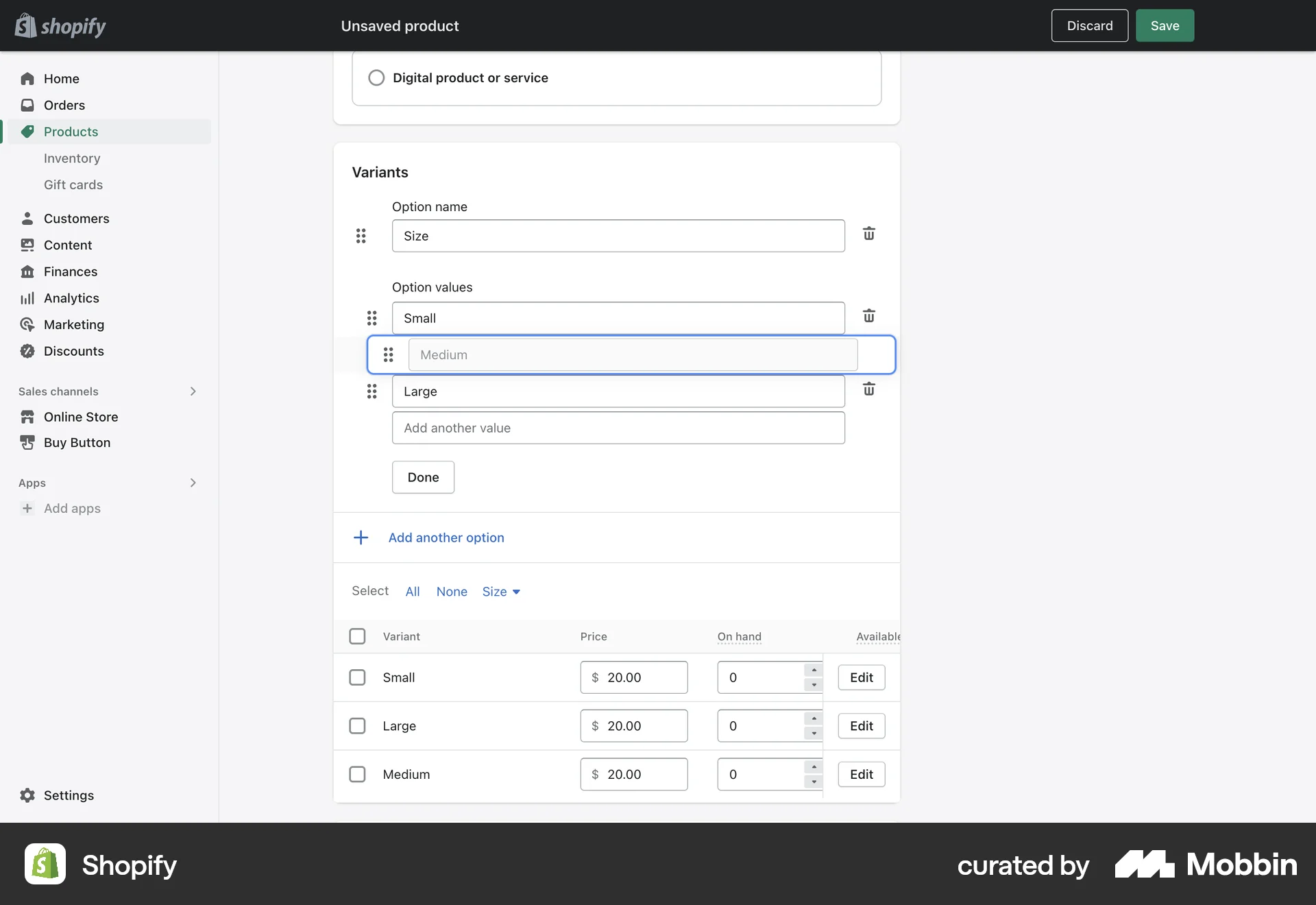 Shopify Web Reorder screen