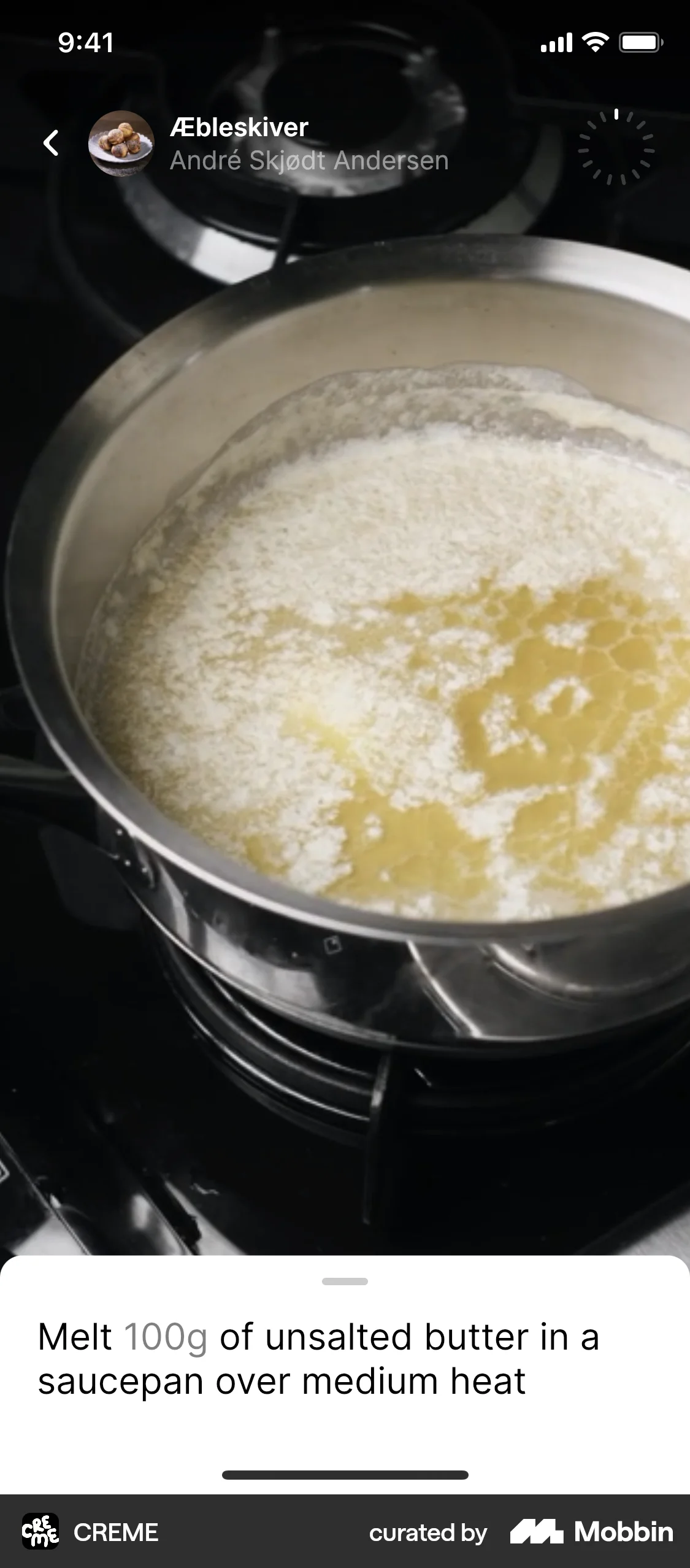 CREME iOS Recipe Detail screen