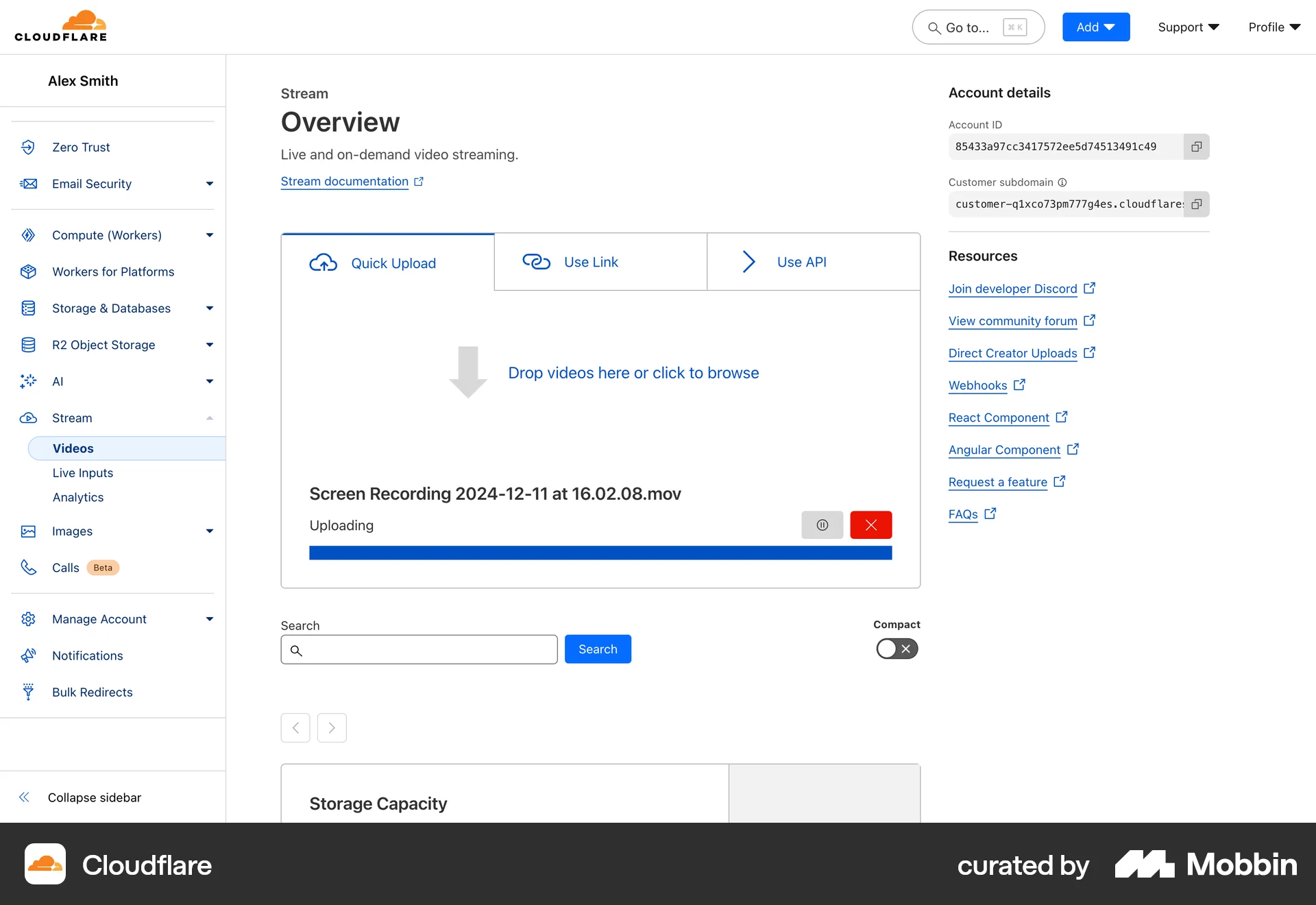 Cloudflare Web screen containing Loading Indicator UI element