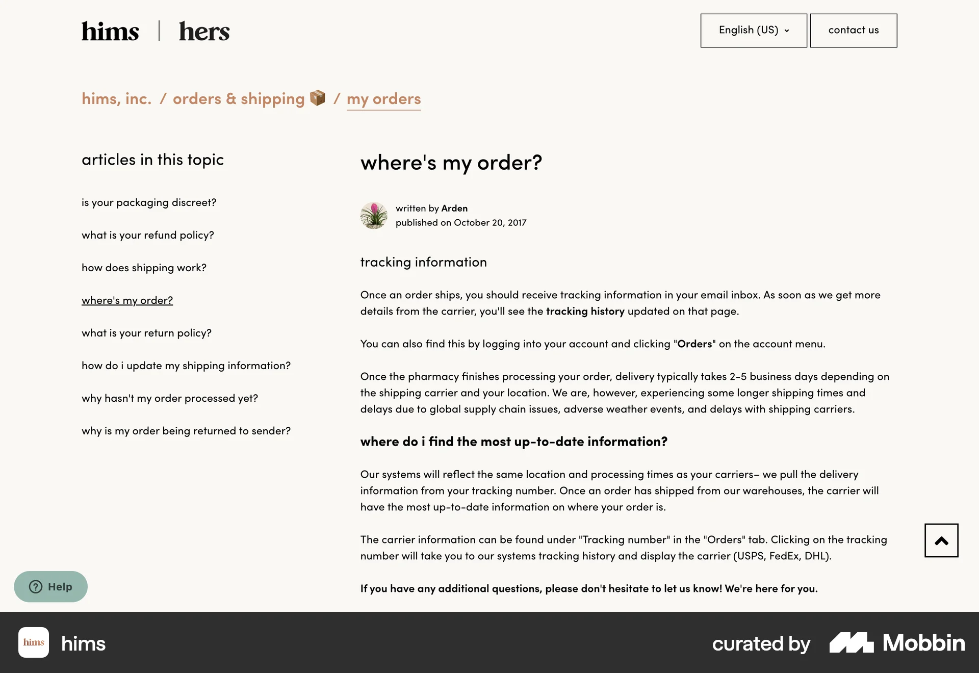 Hims Web Article Detail screen