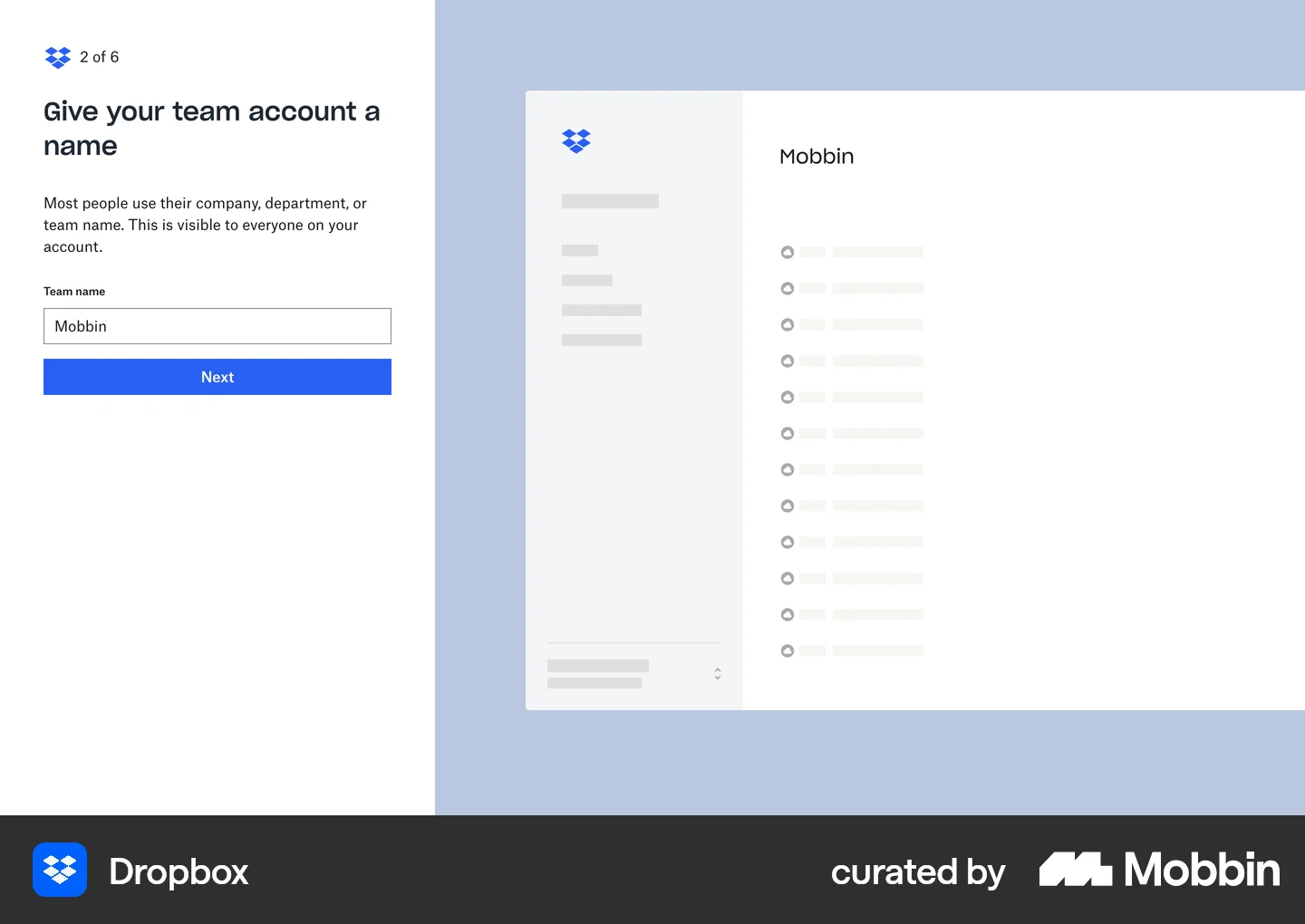 Trop Box Element Dropbox Web Team Name Input | Mobbin