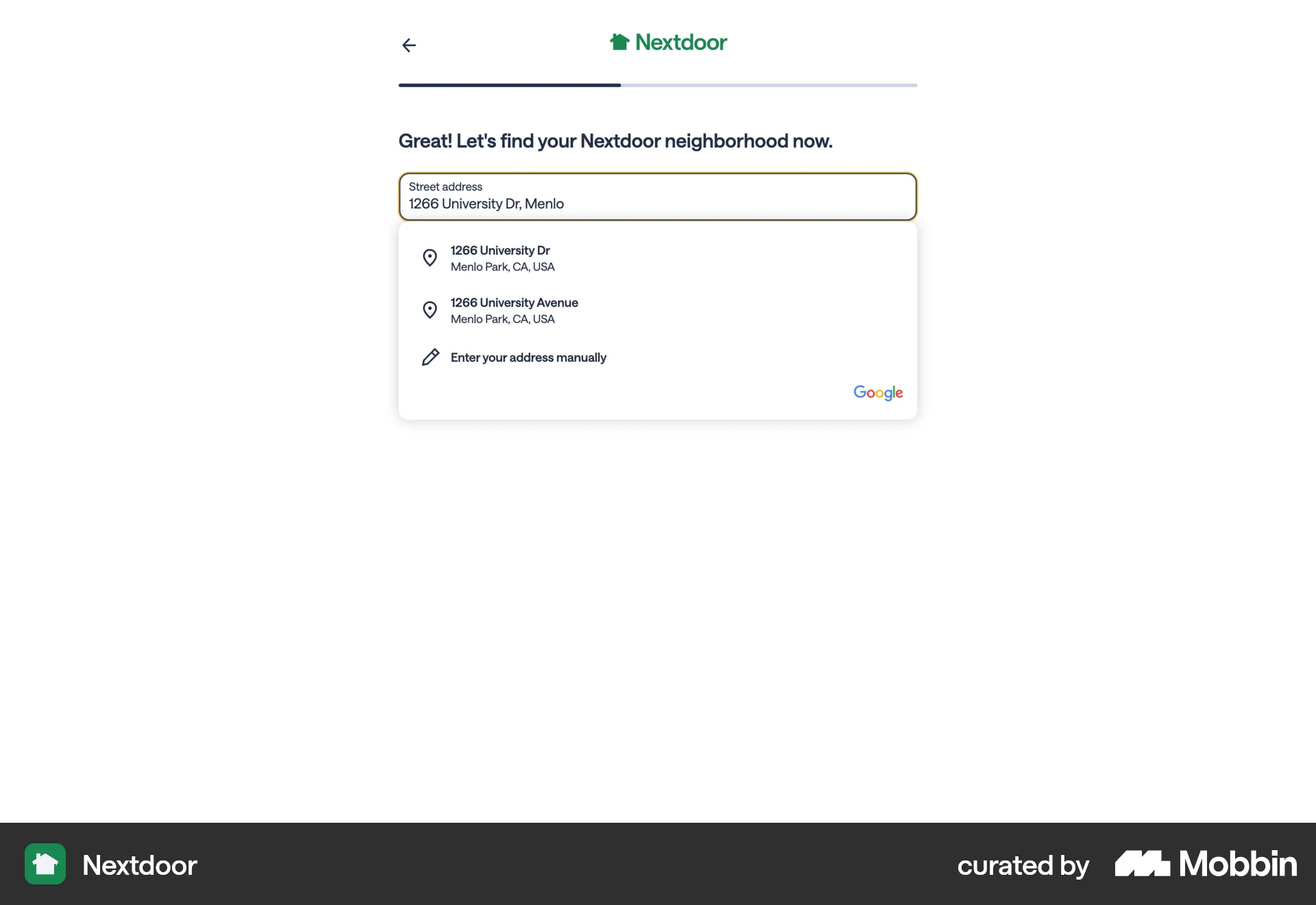 Nextdoor Web News App screen