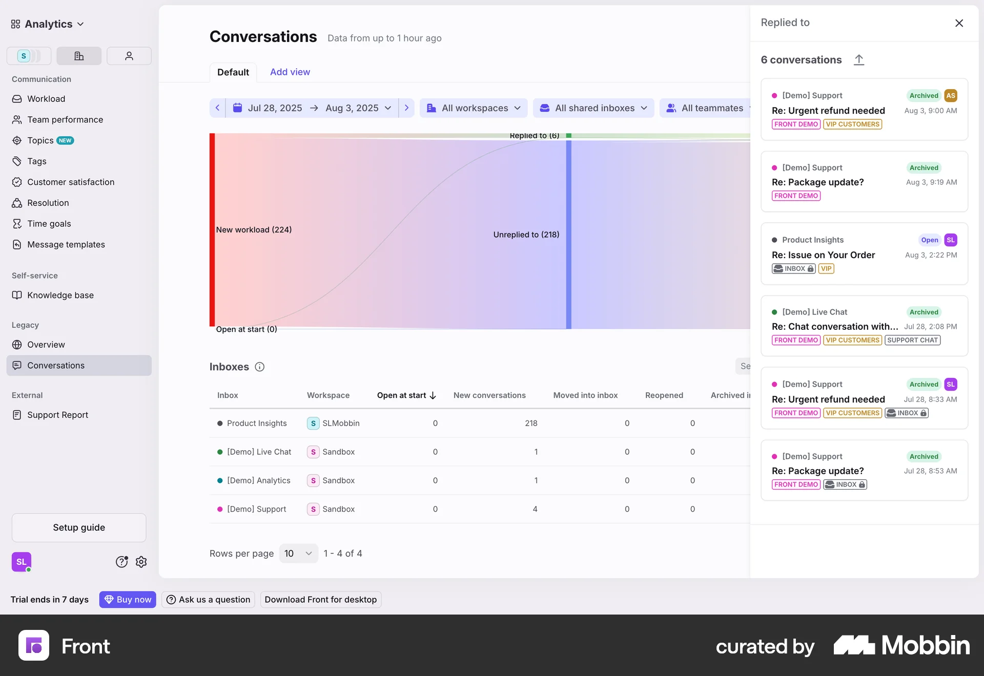 Front Web screen containing Badge UI element