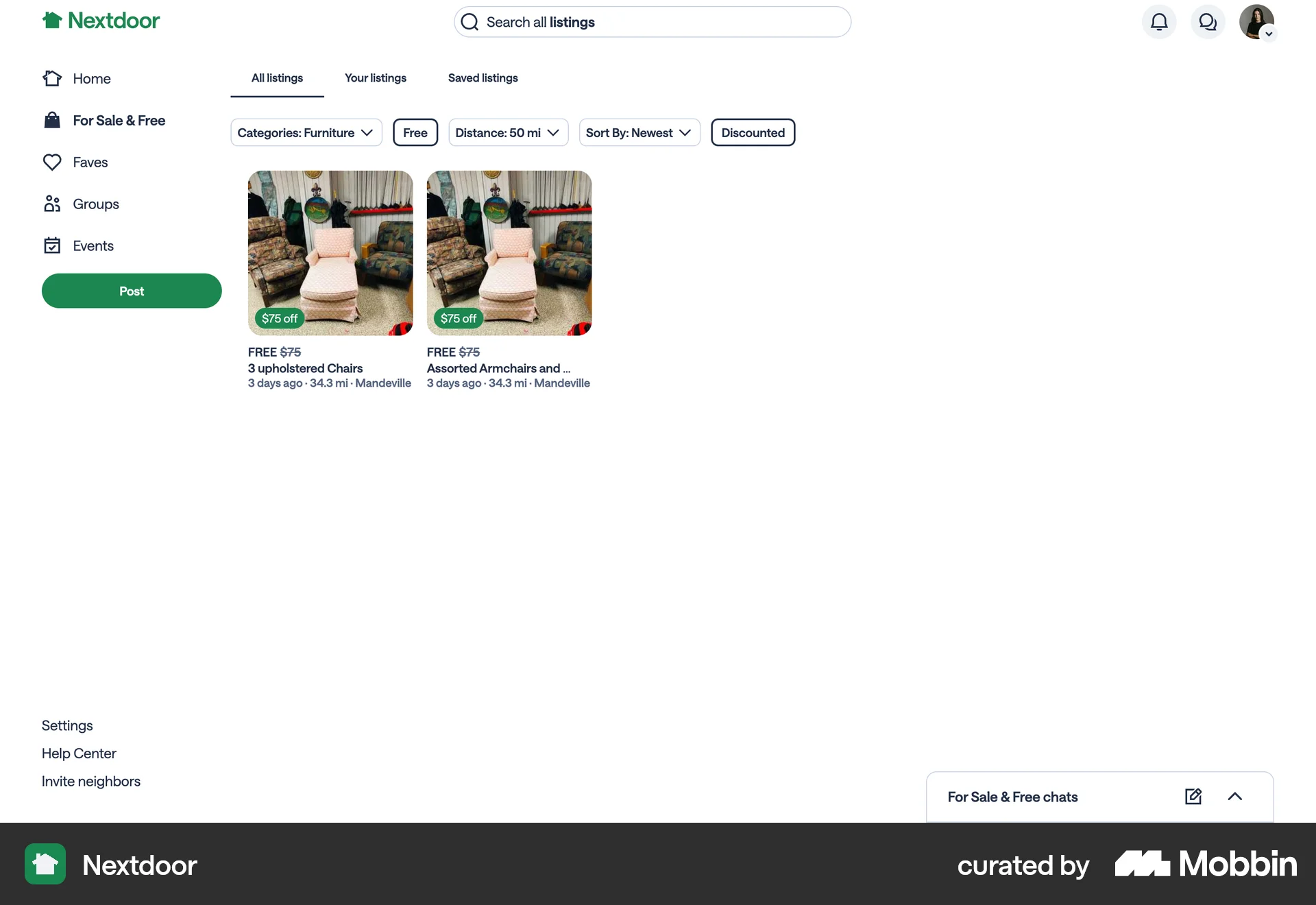 Nextdoor Web News App screen
