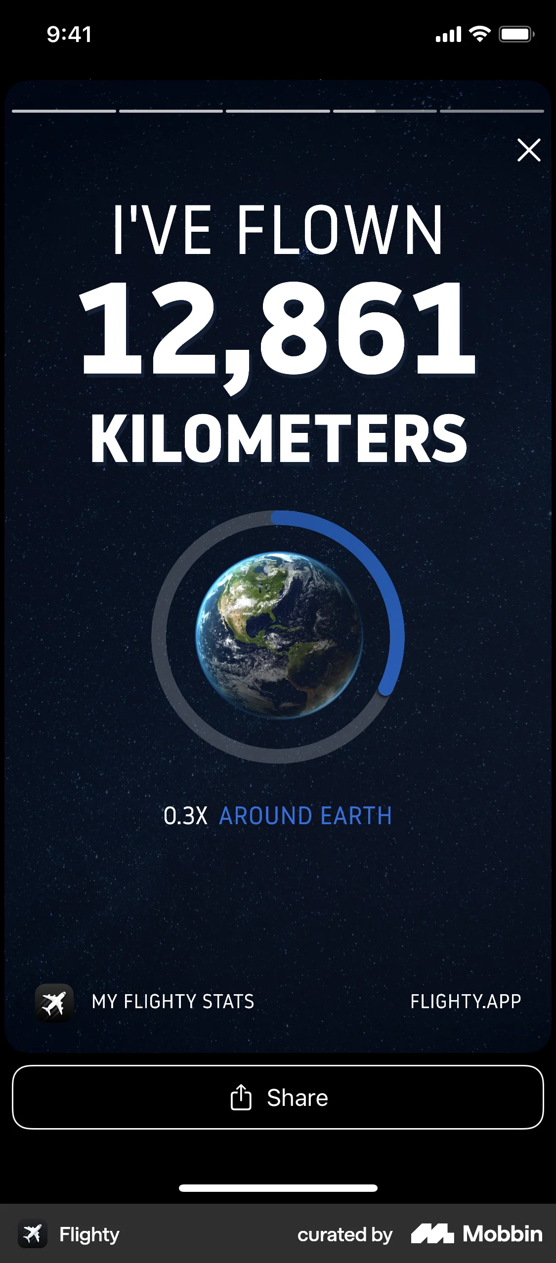 Flighty iOS Stories screen