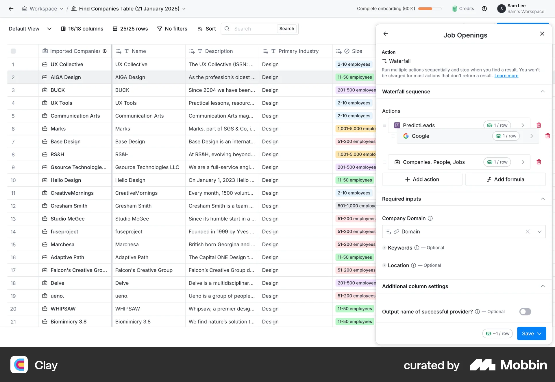 Clay Web Reorder screen
