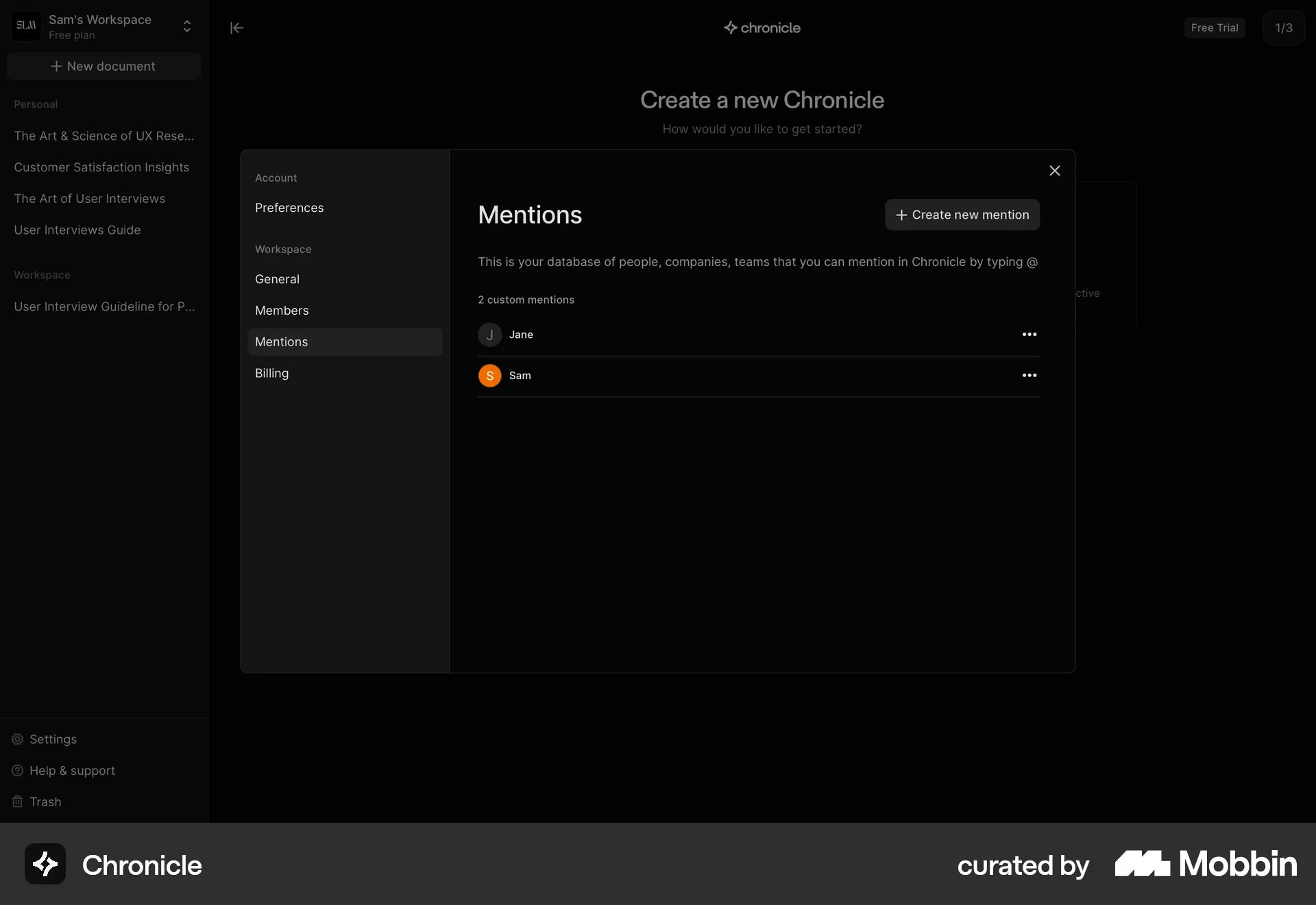 Chronicle Web screen containing Stacked List UI element