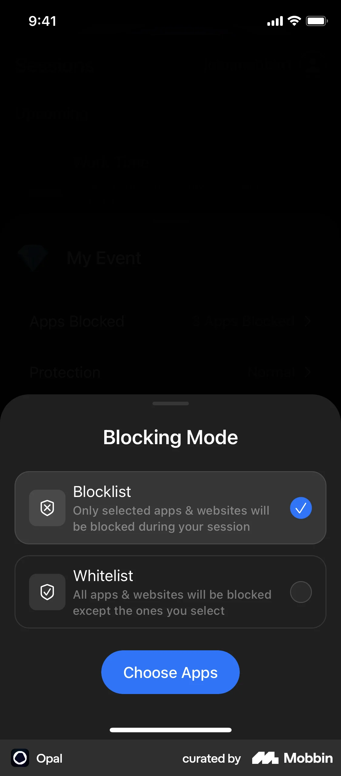Opal iOS Ban & Block screen