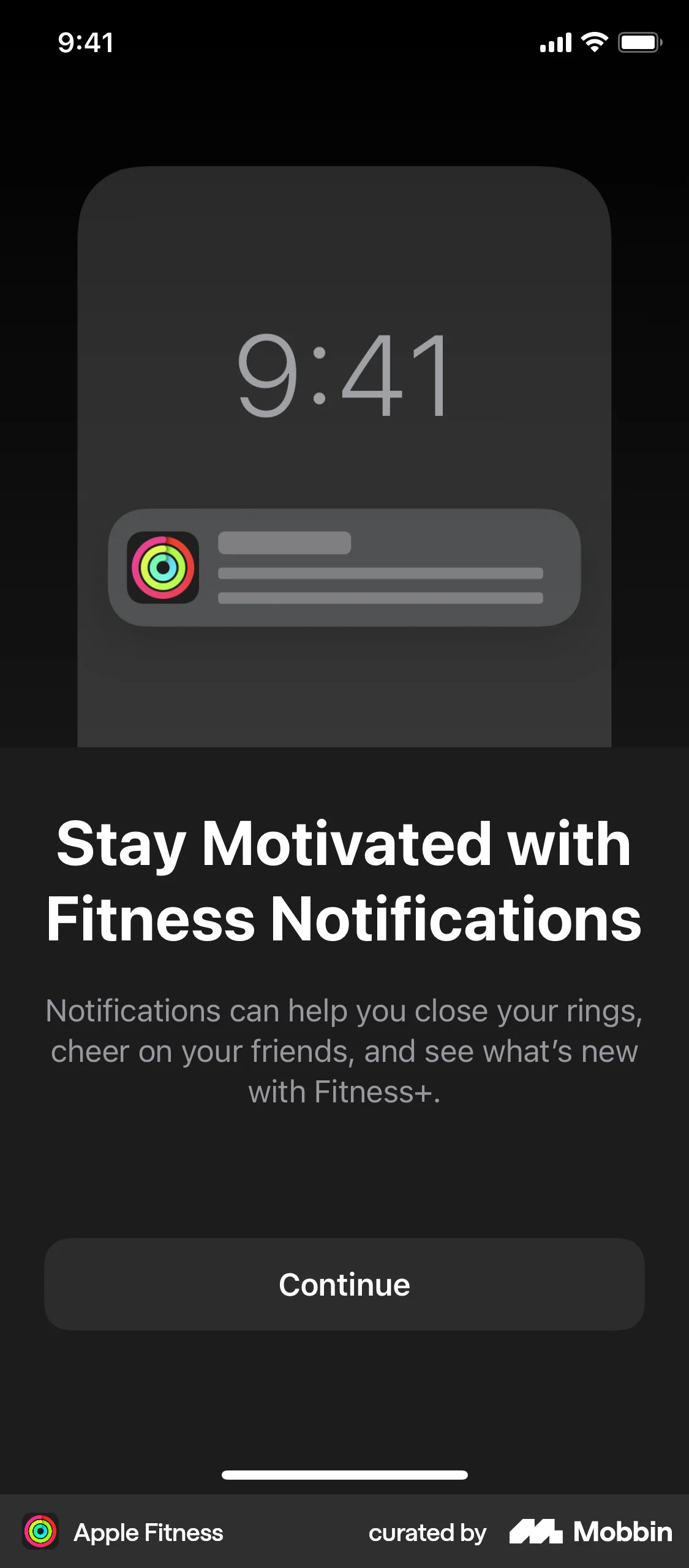 Apple Fitness iOS Permission screen