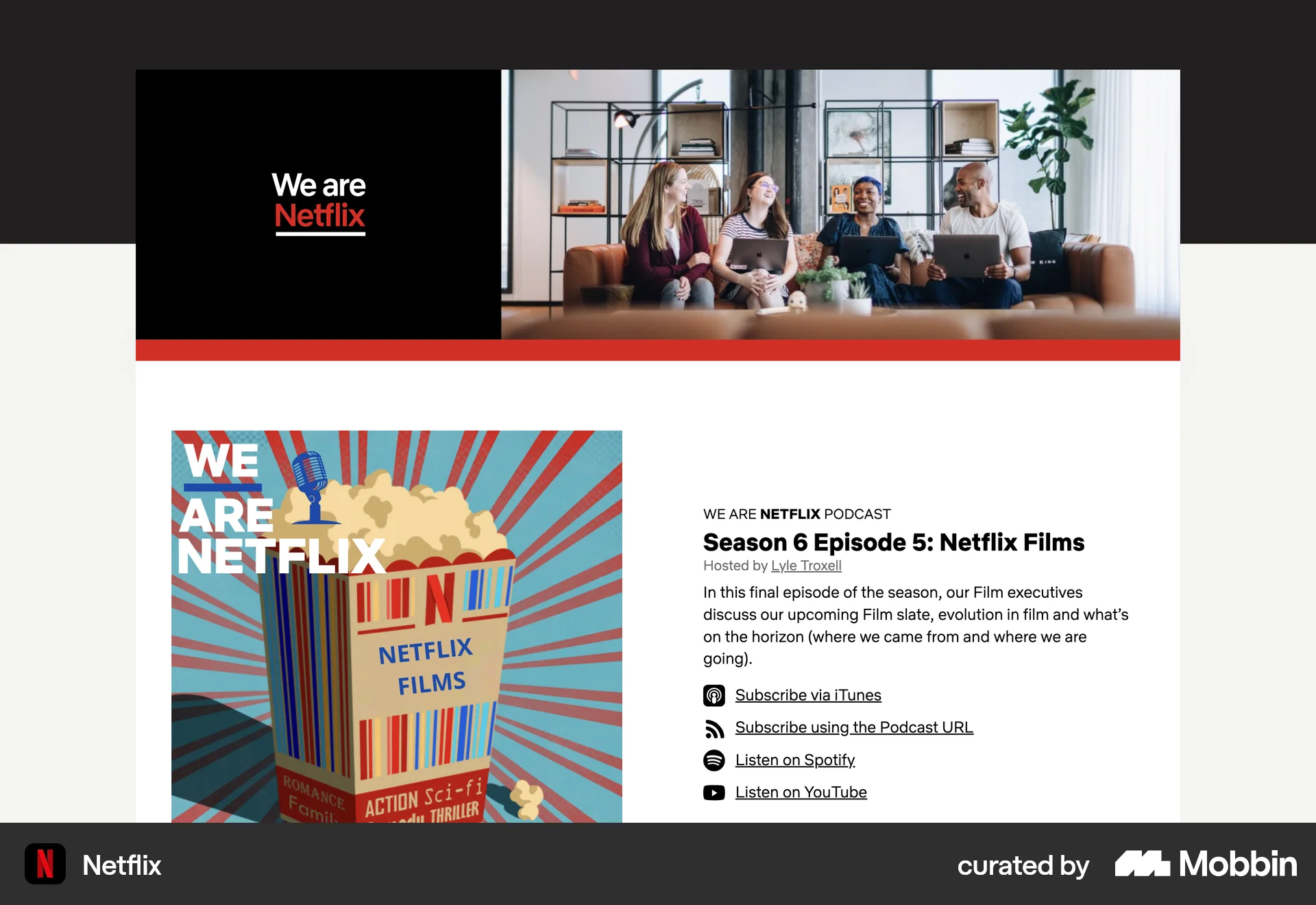 Netflix Web Song & Podcast Detail screen