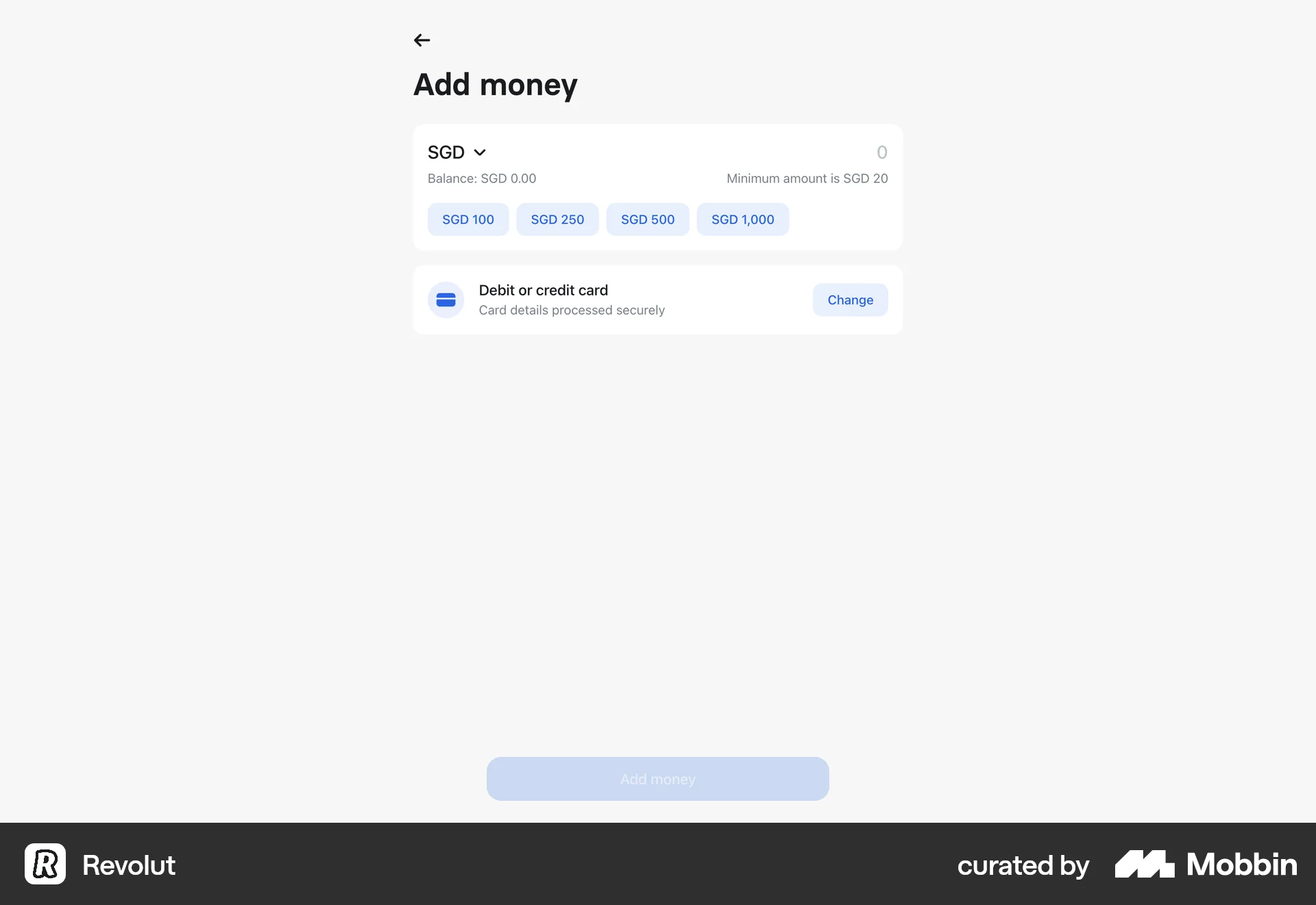 Revolut Web Transfer & Send Money screen