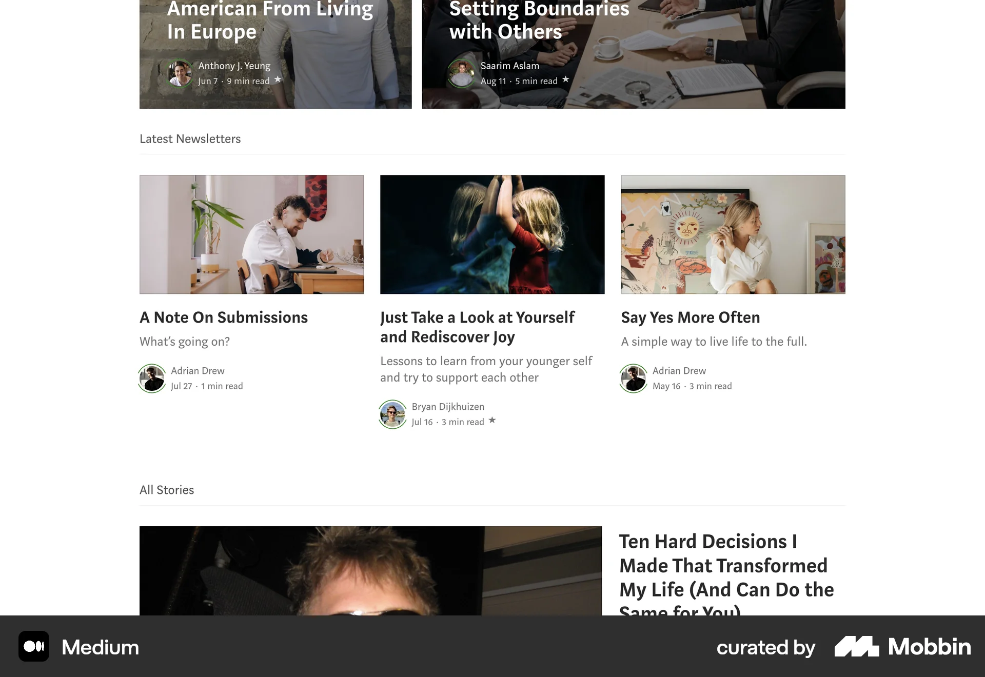 Medium Web Other Content screen
