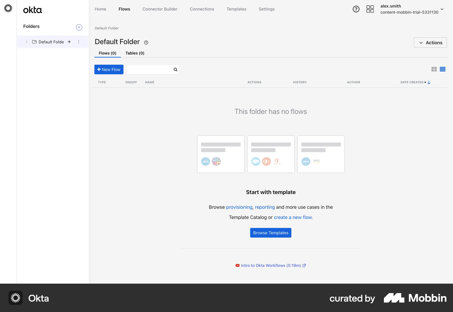 Okta Web Empty State screen