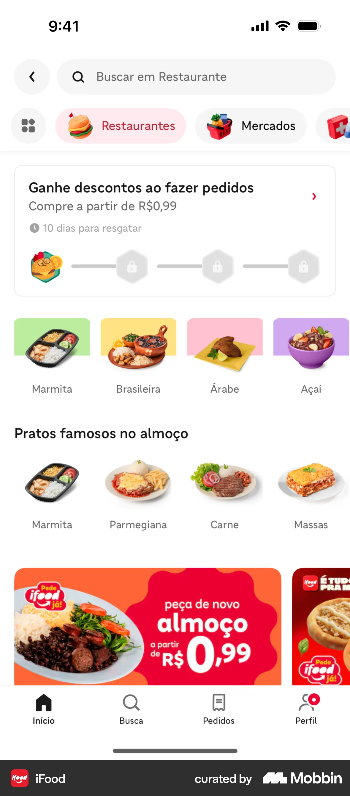iFood iOS Progress screen