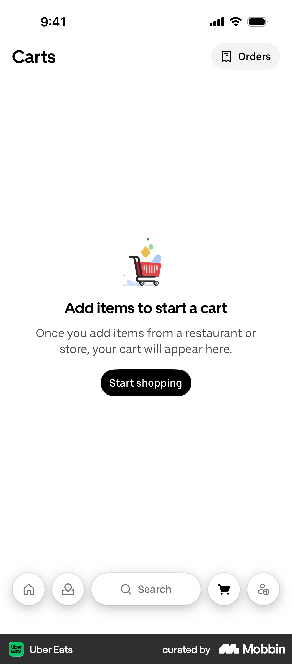 Uber Eats iOS Empty State screen