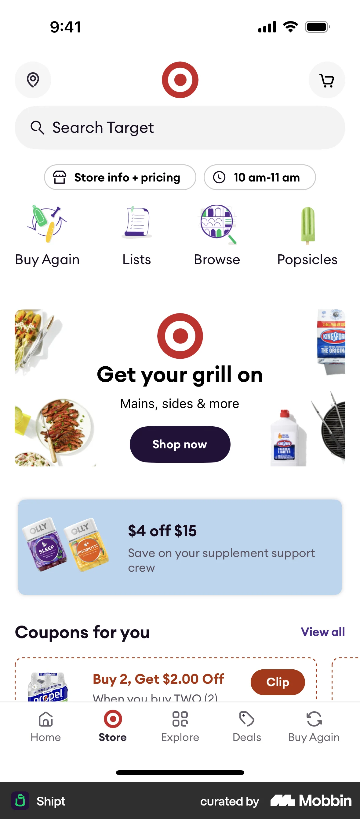Shipt iOS screen containing Banner UI element