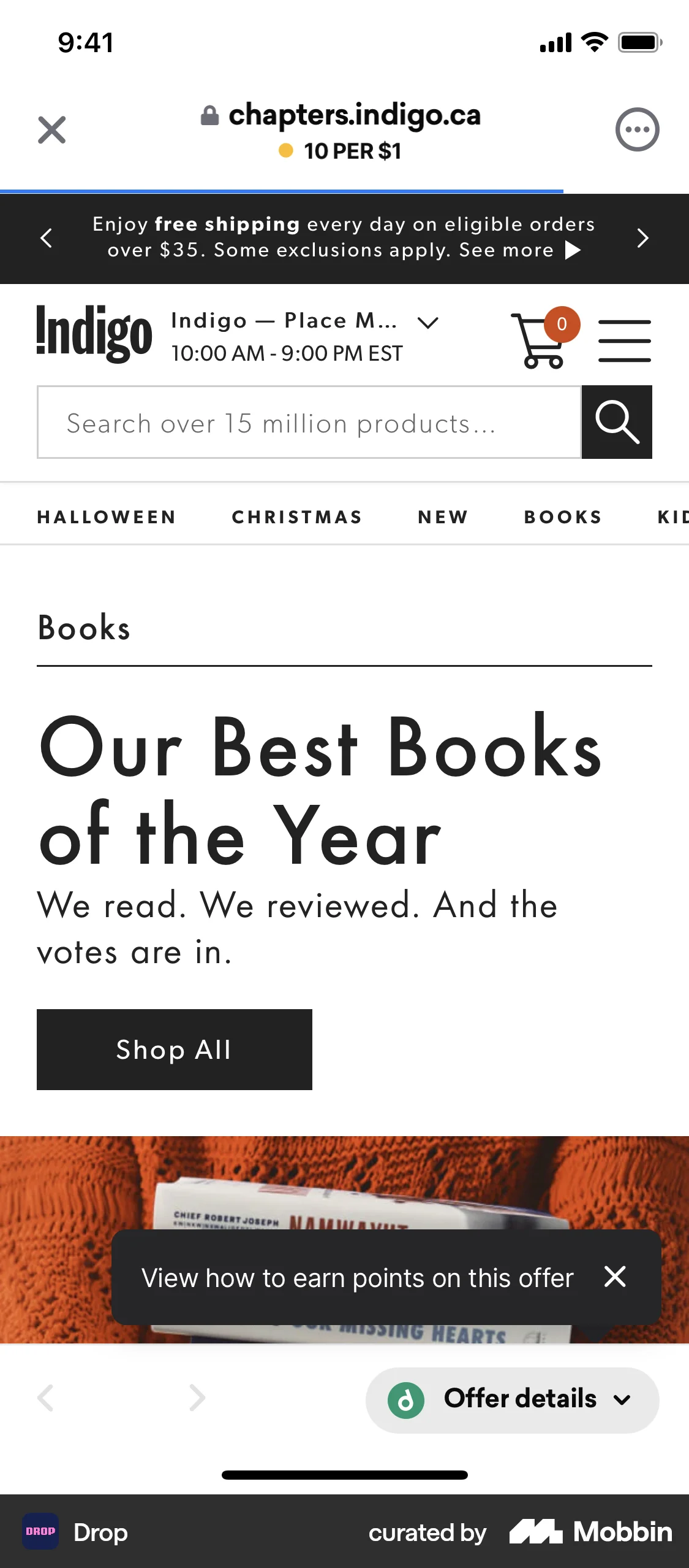 Drop iOS Shop & Storefront screen