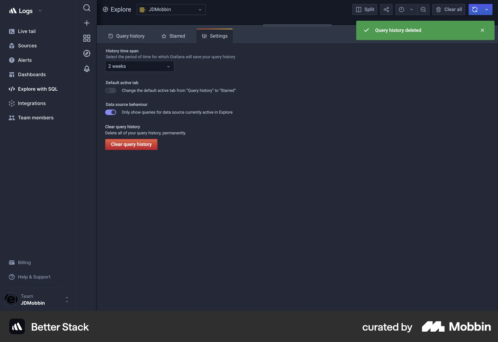 Better Stack Web screen containing Toast UI element