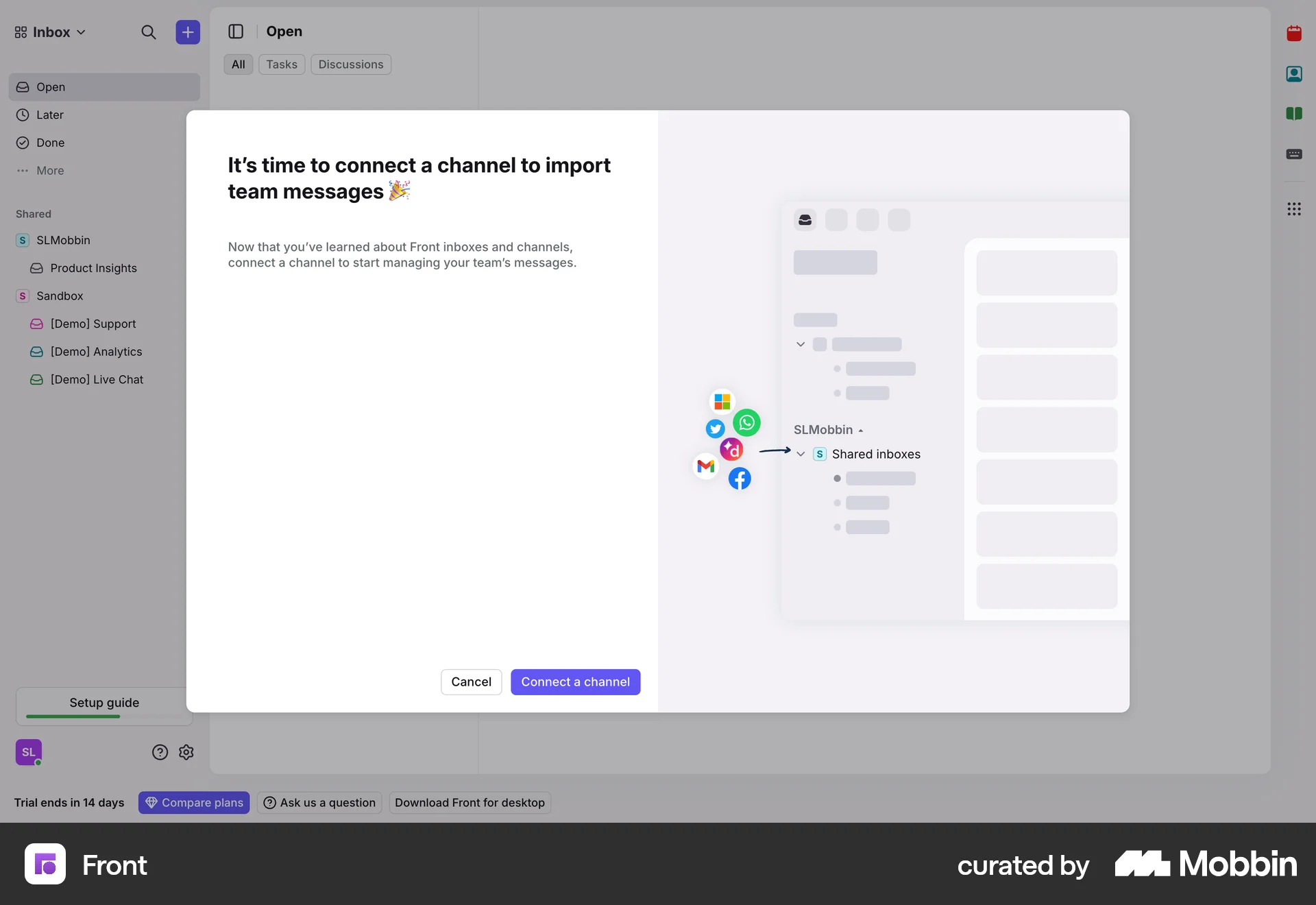 Front Web screen containing Modal UI UI element