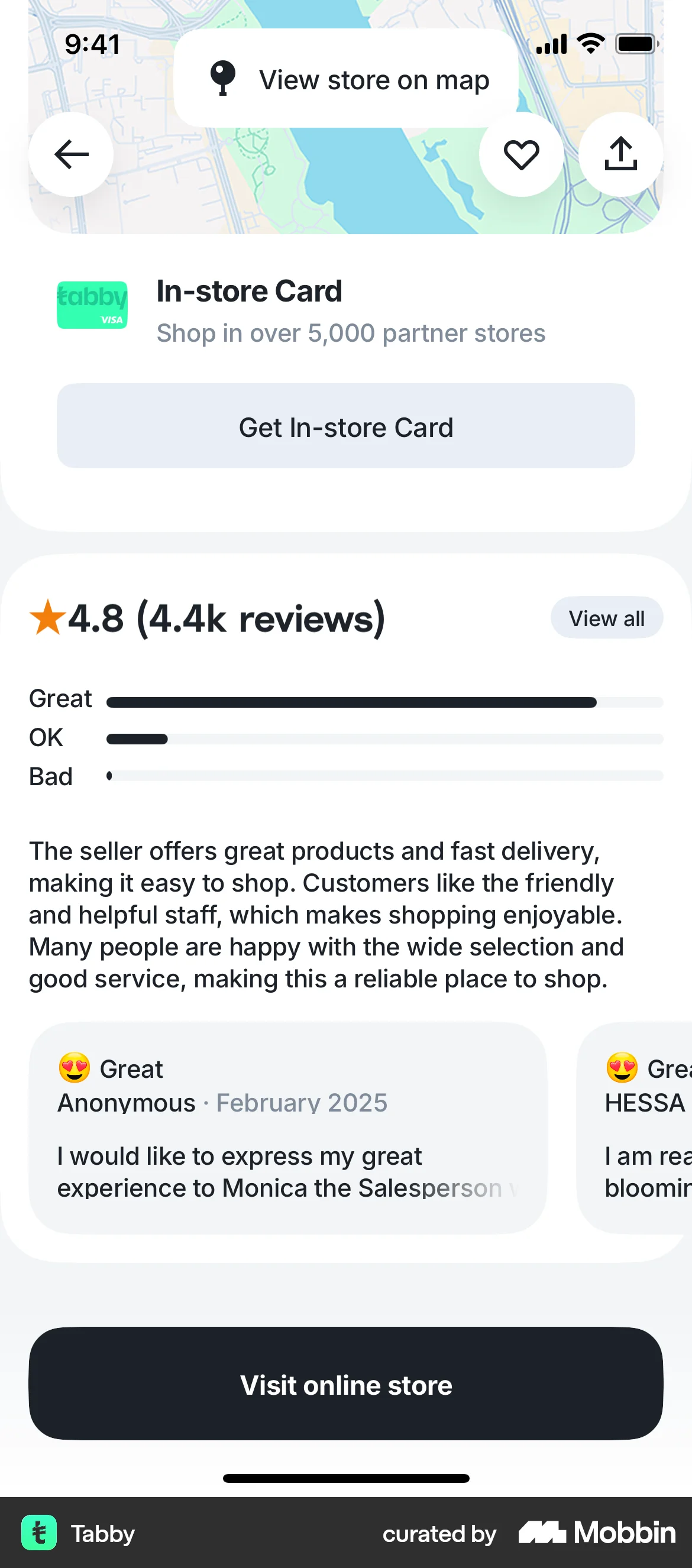 Tabby iOS Mobile App Design screen