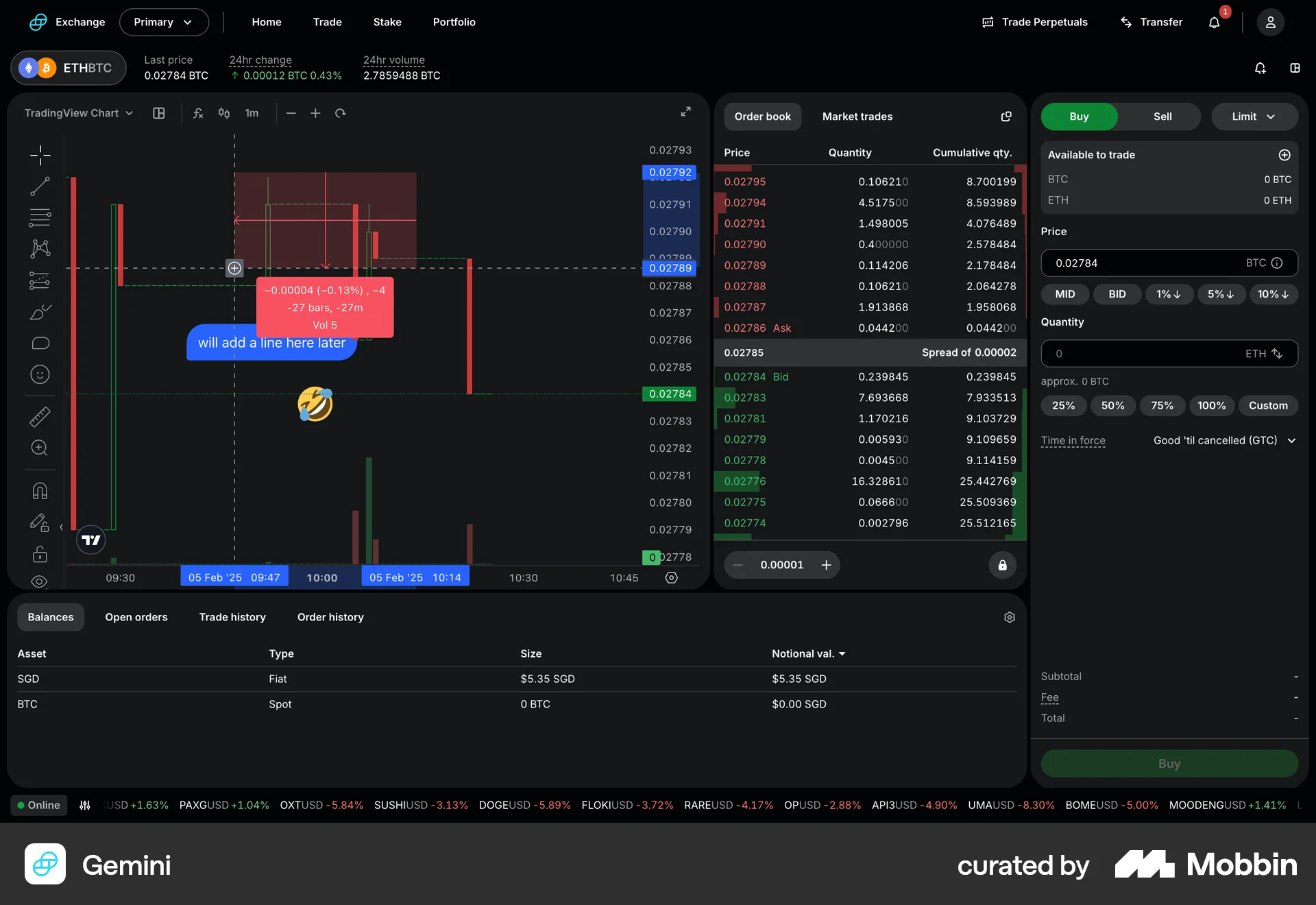 Gemini Web screen containing Tooltip UI element