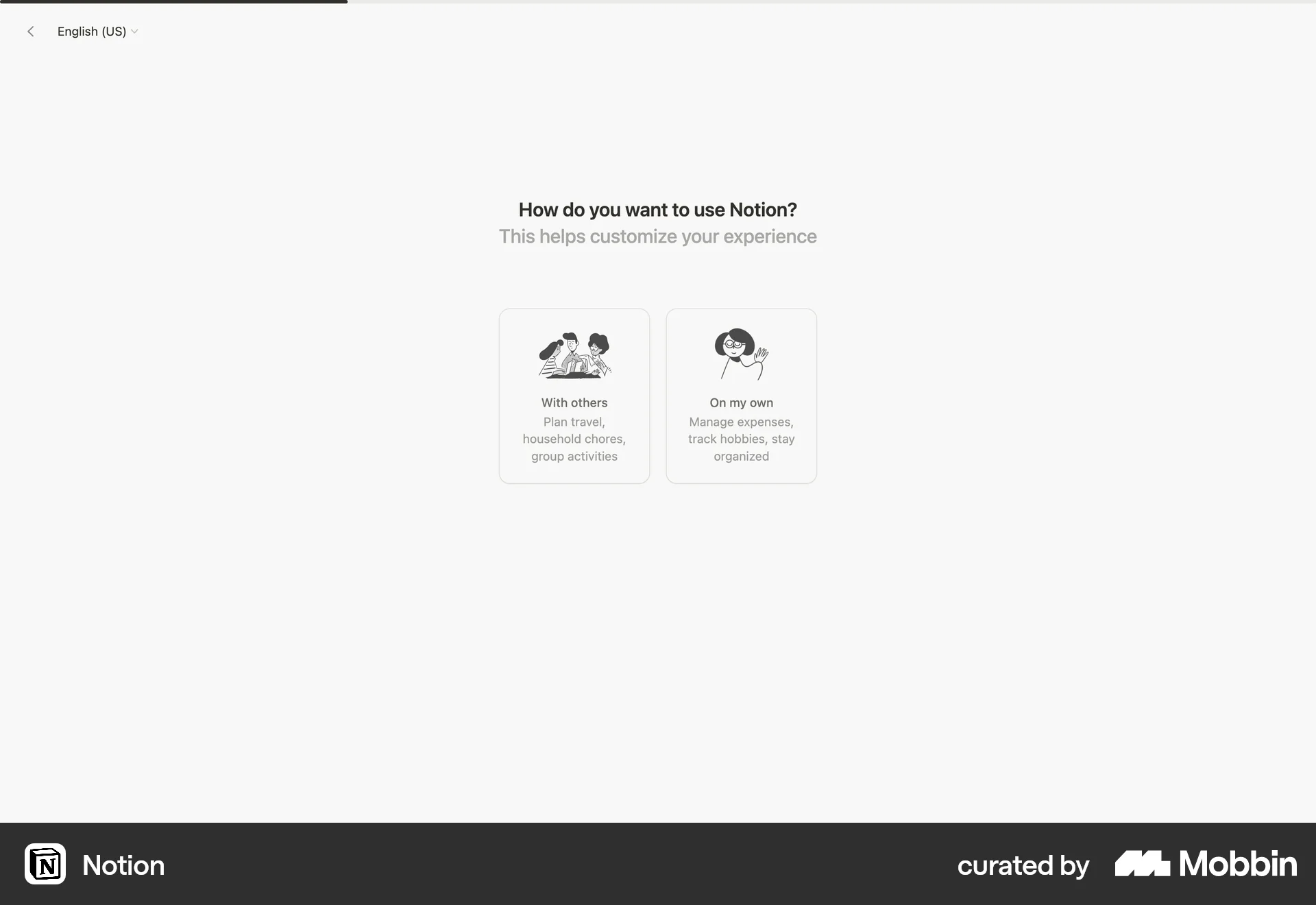Notion Web Collaboration App screen