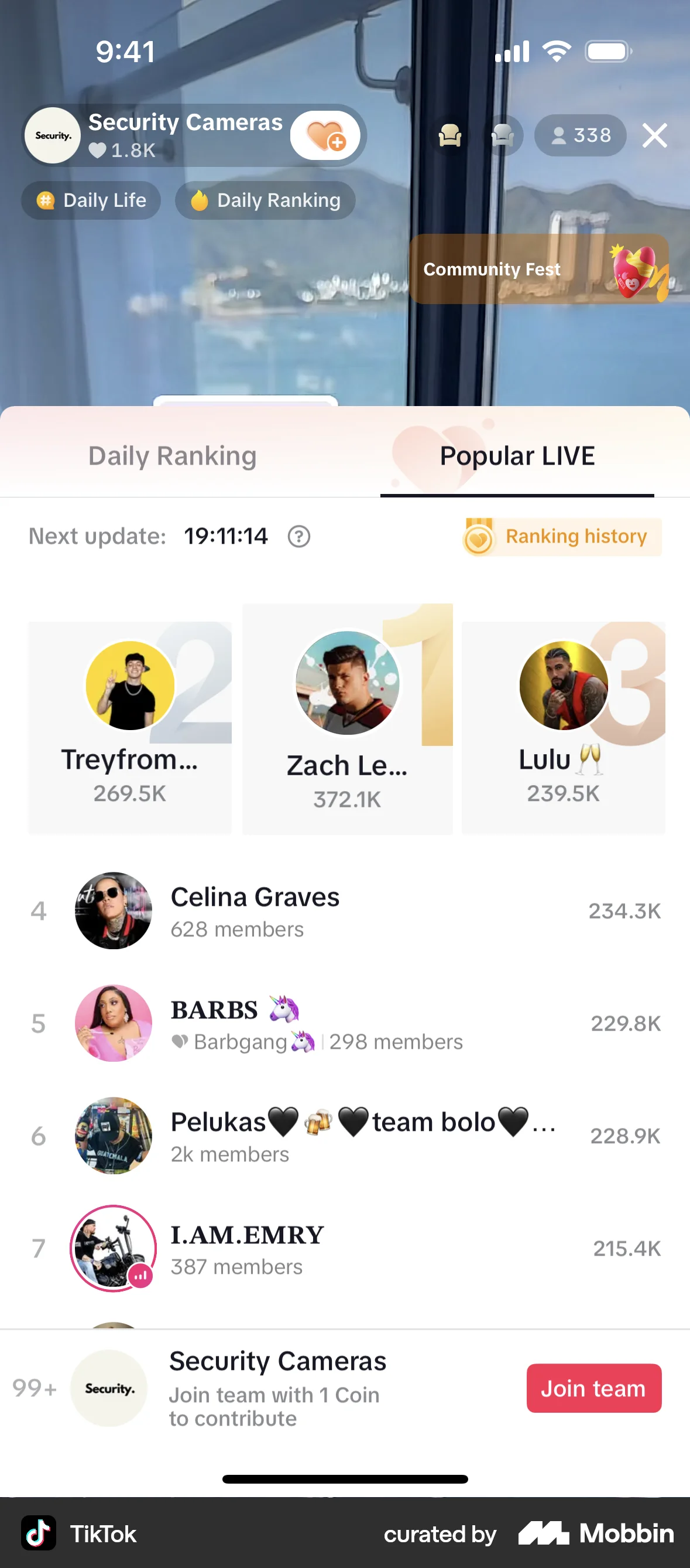 TikTok iOS Leaderboard screen