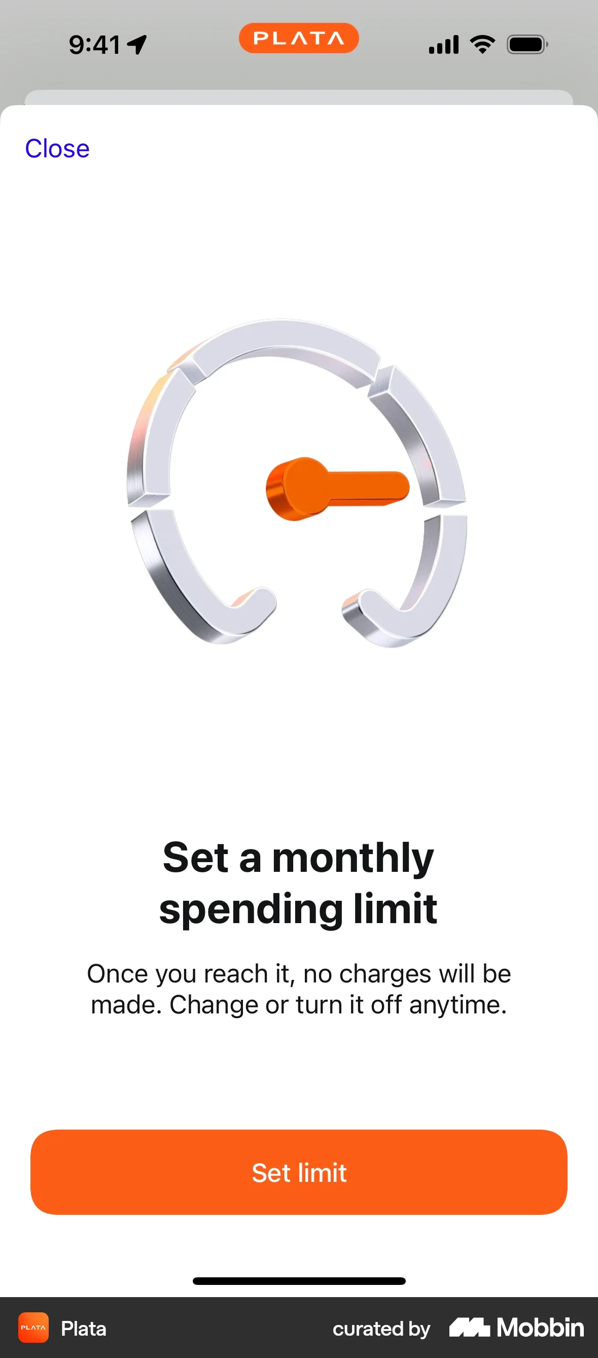 Plata Card iOS Feature Info screen