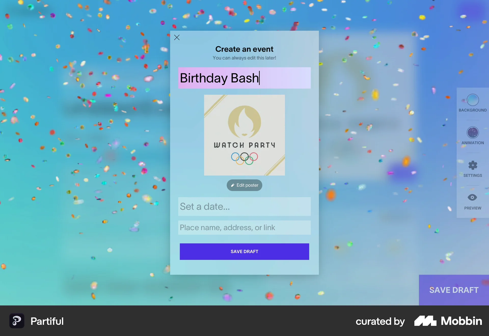Partiful Web Lifestyle App screen