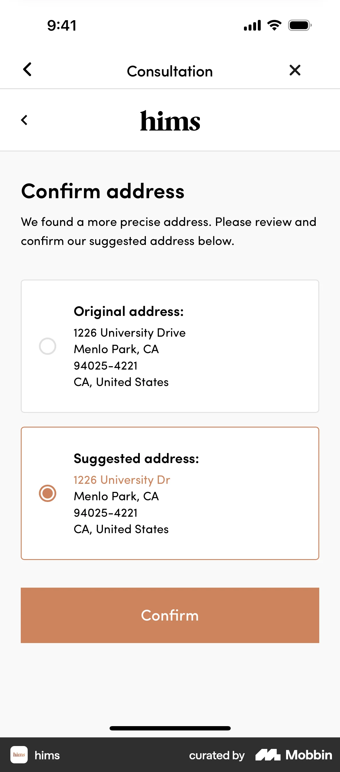 Hims iOS Suggestions & Similar Items screen