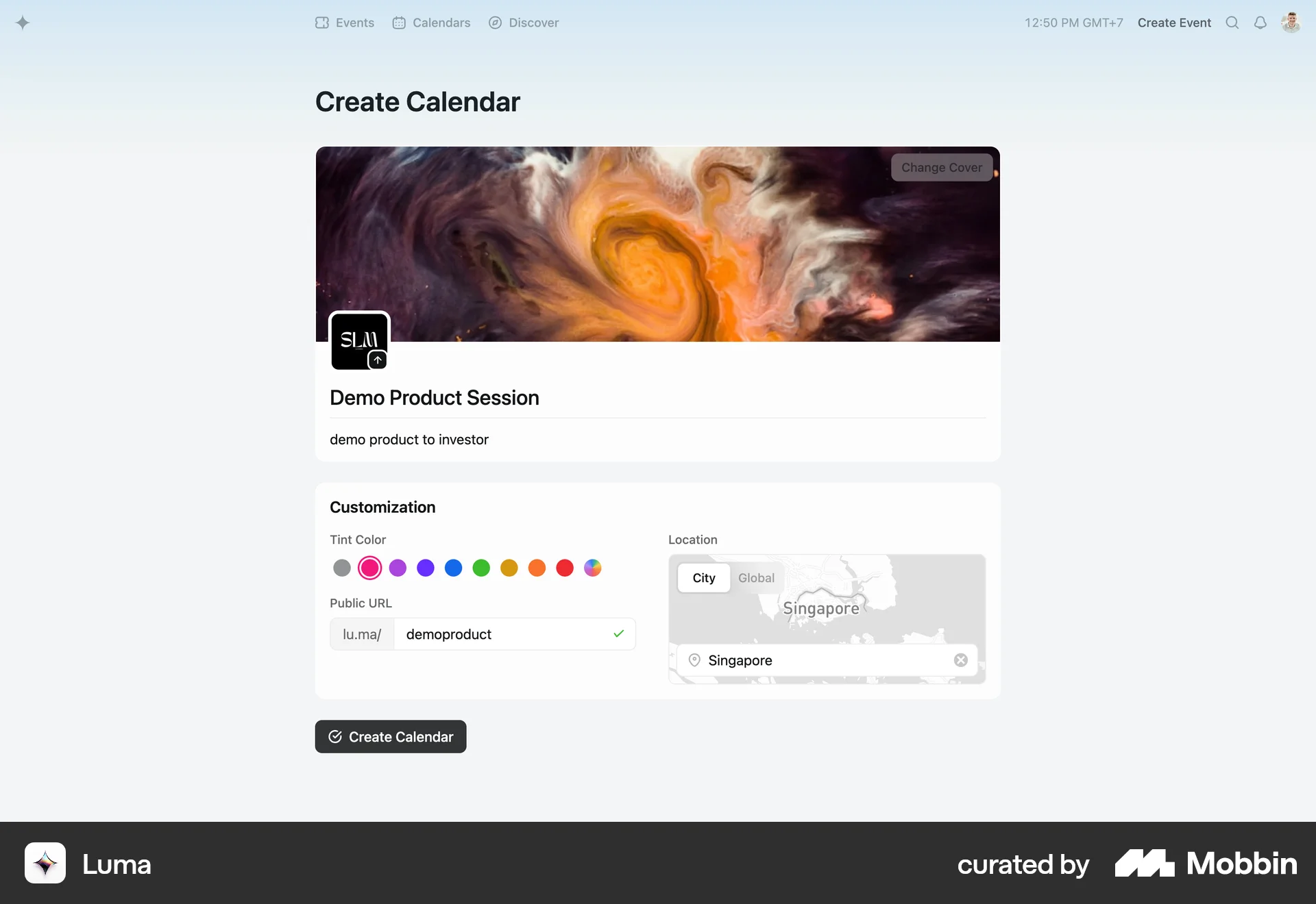 Luma Web screen containing Tile UI element