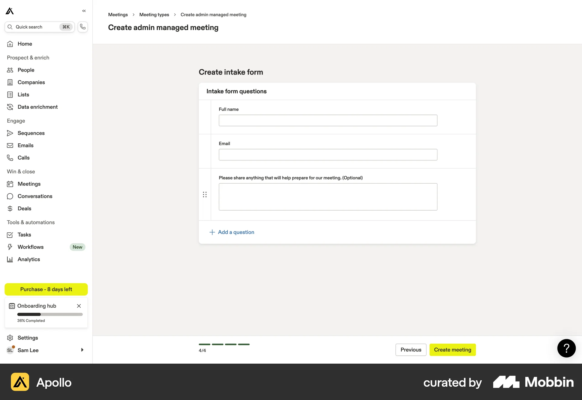 Apollo Web Web Form UI screen