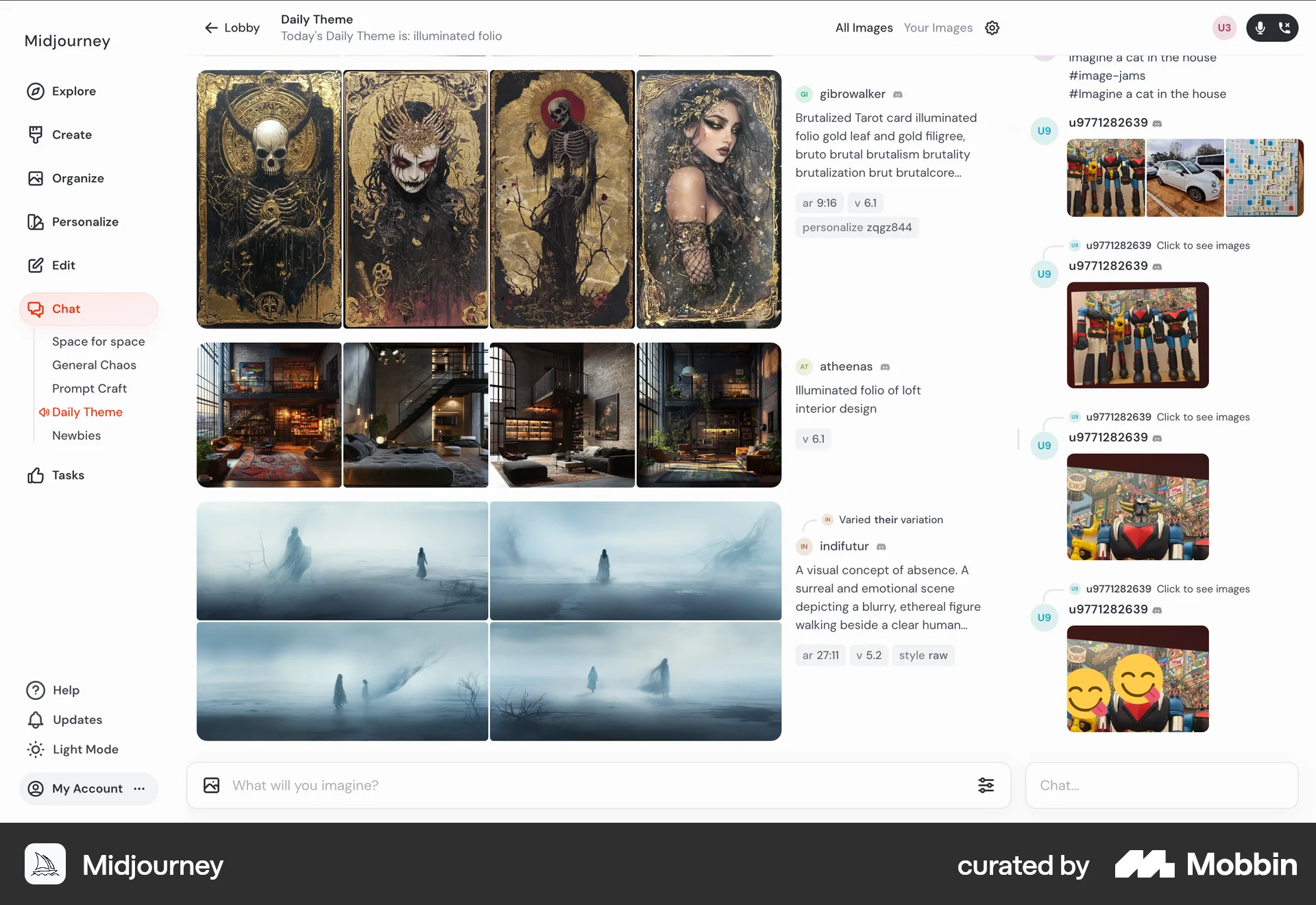 Midjourney Web Call screen