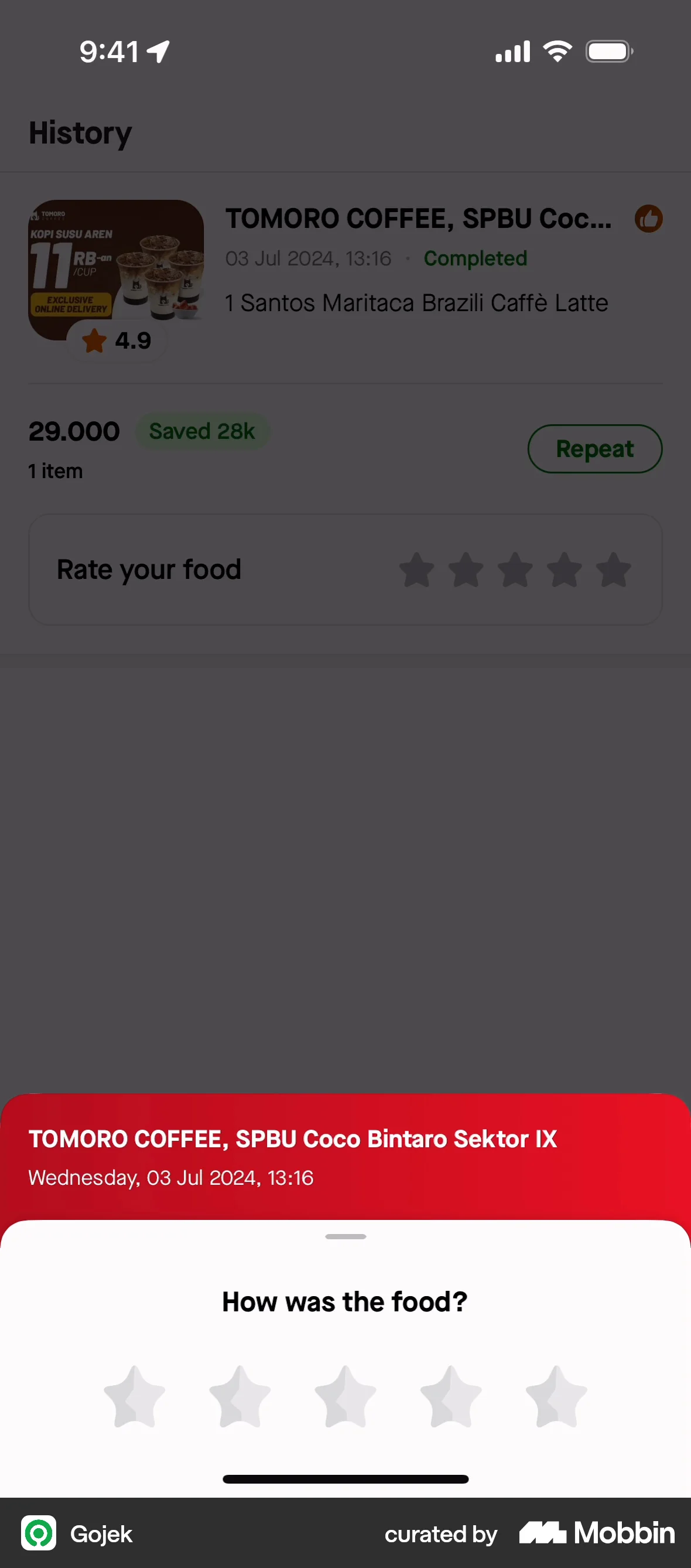 Gojek iOS Reviews & Ratings screen
