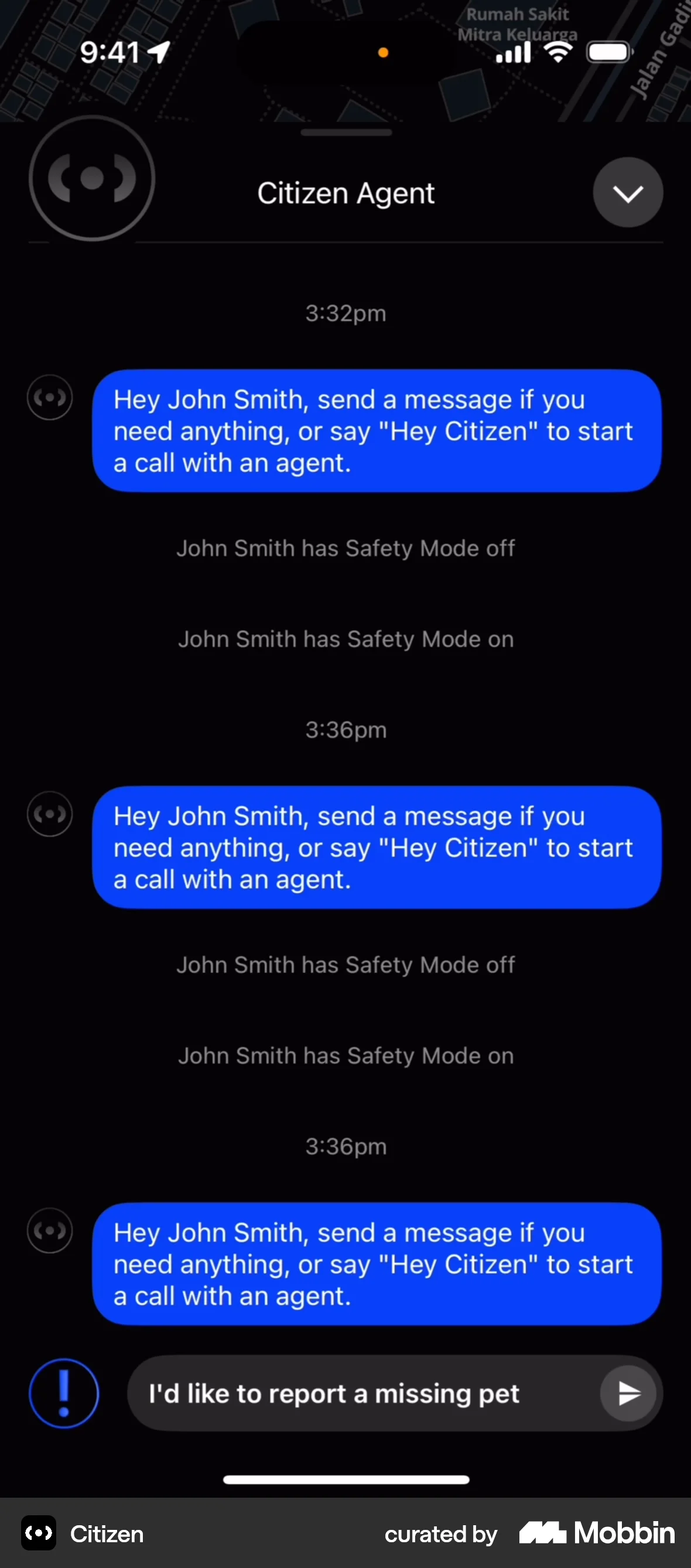 Citizen iOS screen containing Text Field UI element