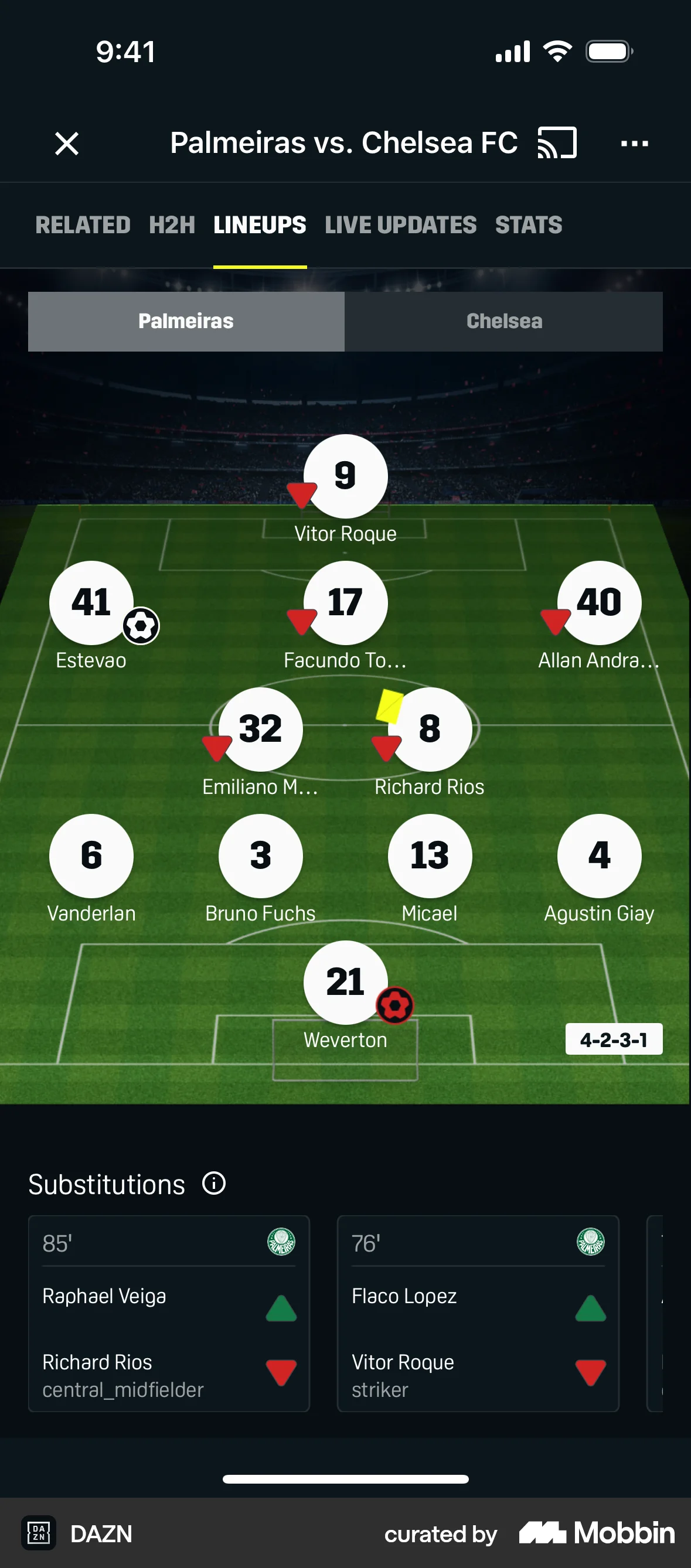 DAZN iOS Other Content screen