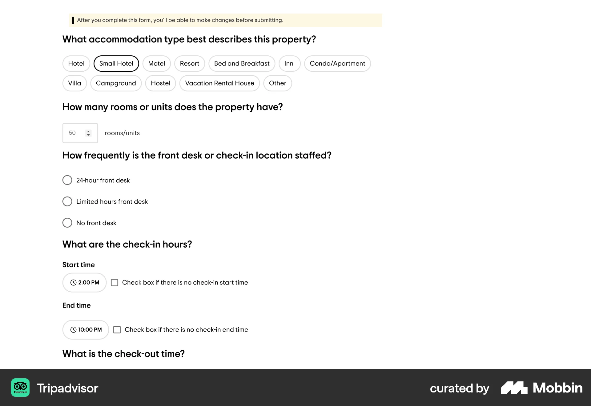Tripadvisor Web screen containing Stepper UI element