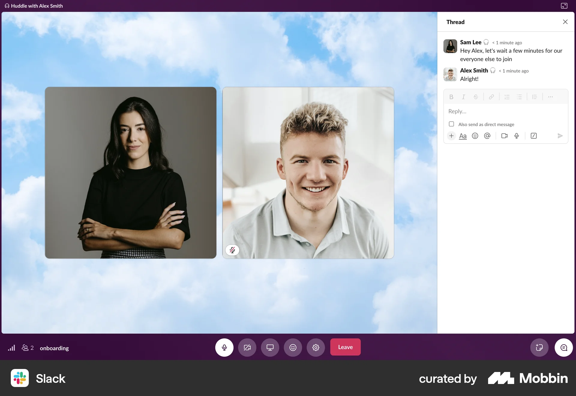 Slack Web Call screen
