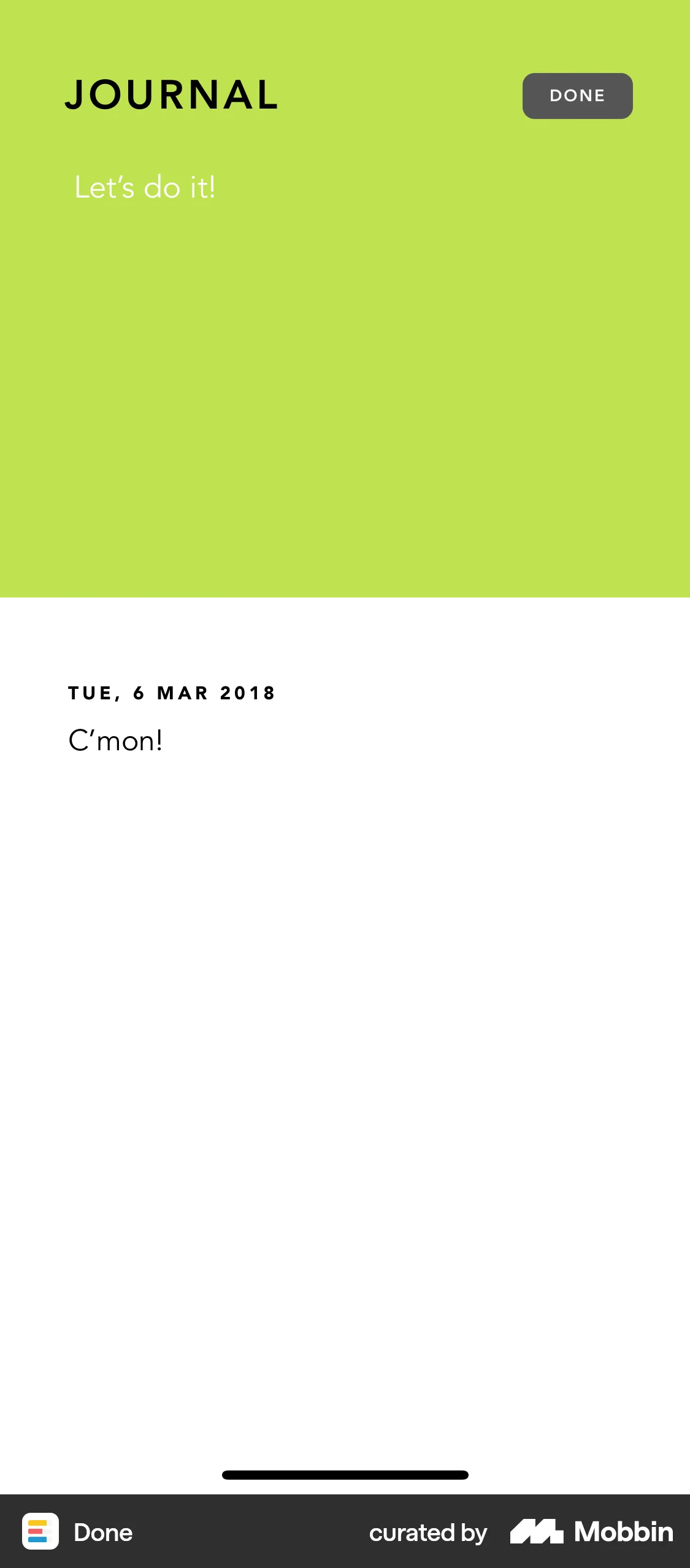 Done iOS Note Detail screen