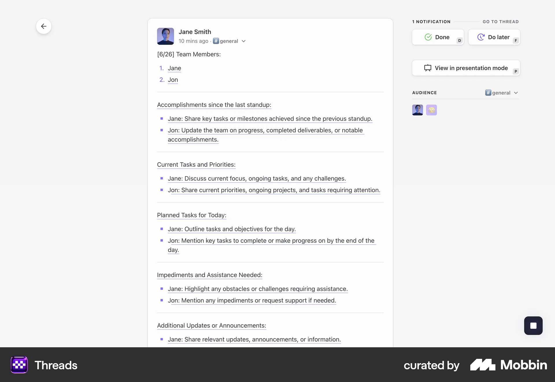 Threads Web Note Detail screen