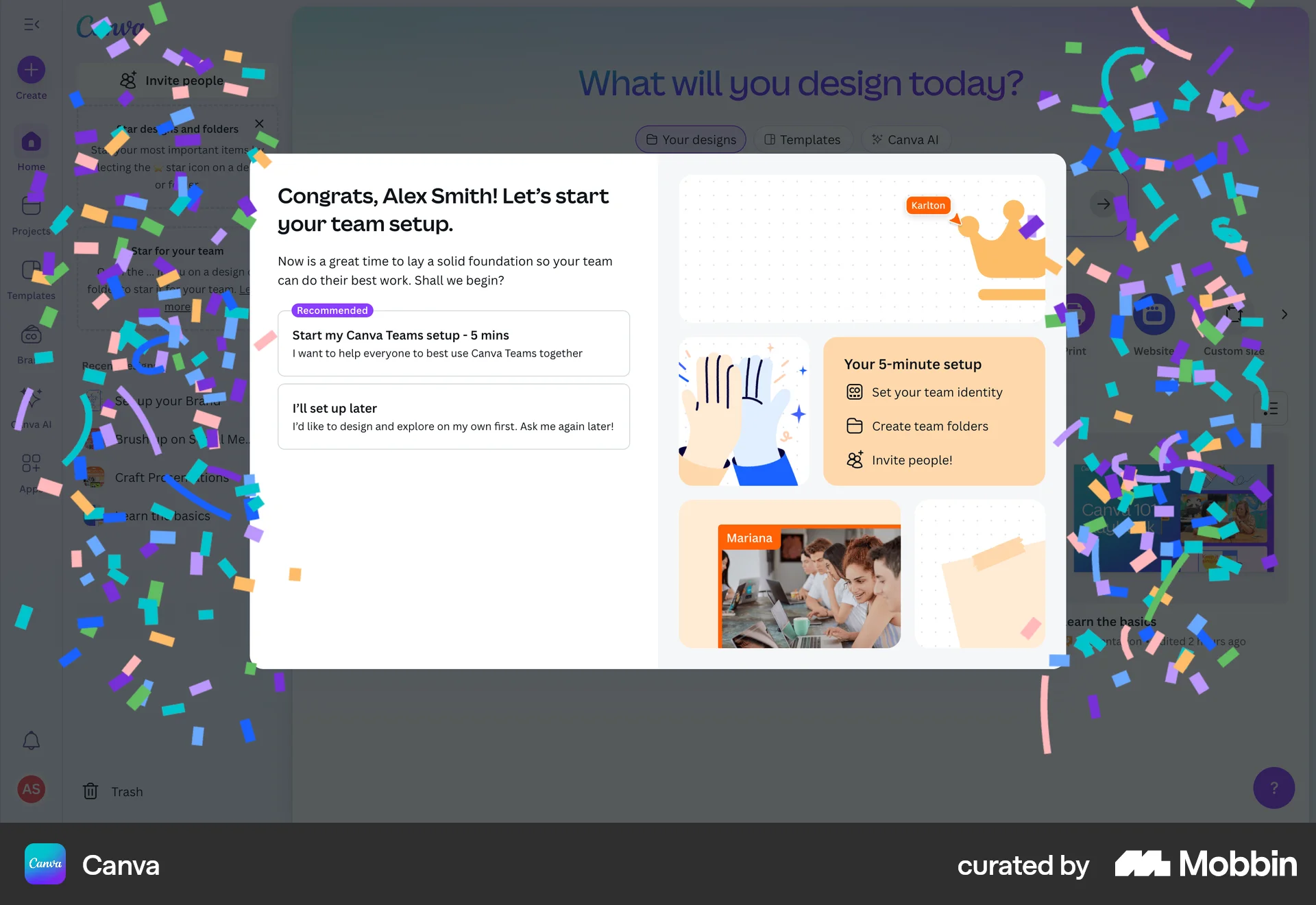 Canva Web Acknowledgement & Success screen