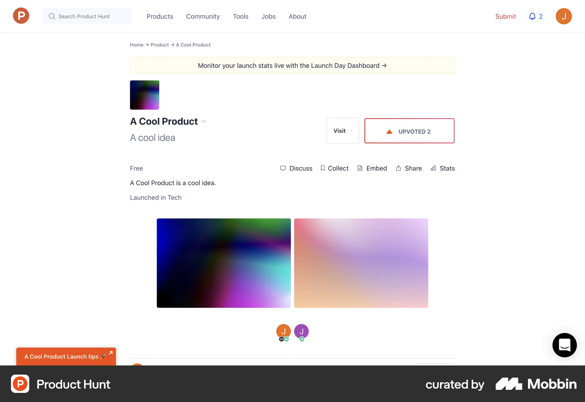 Product Hunt Web Other Content screen
