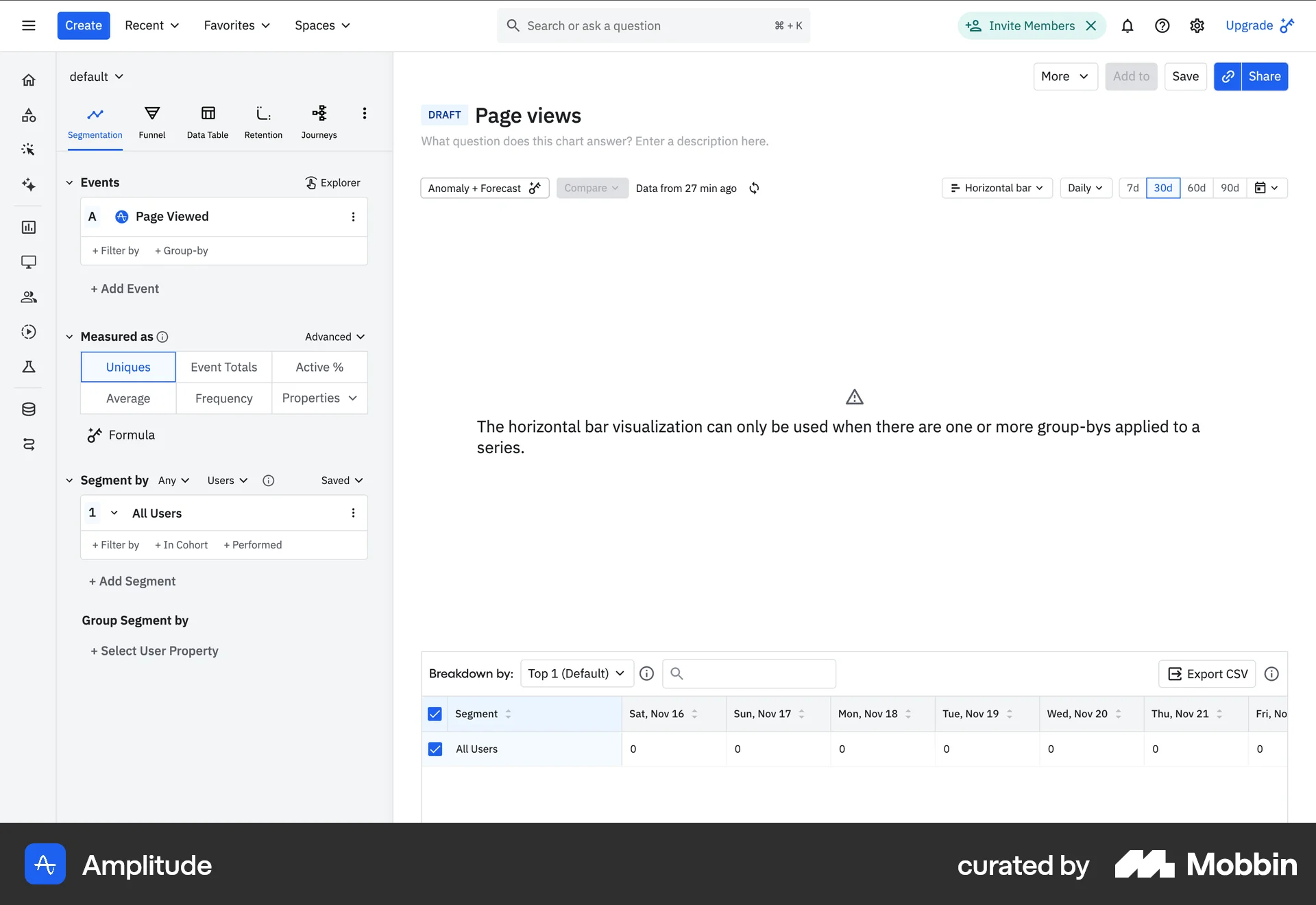 Amplitude Web Error screen