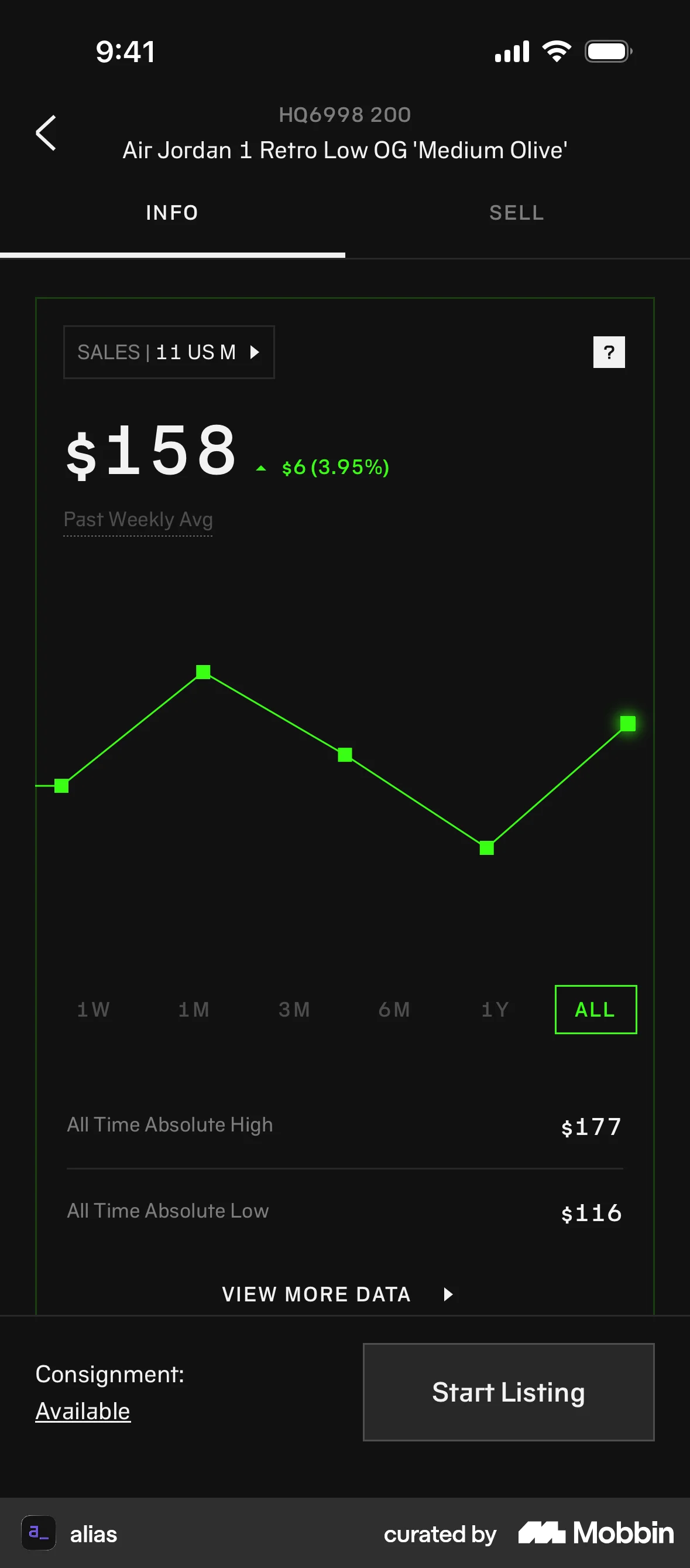 alias iOS Mobile App Design screen