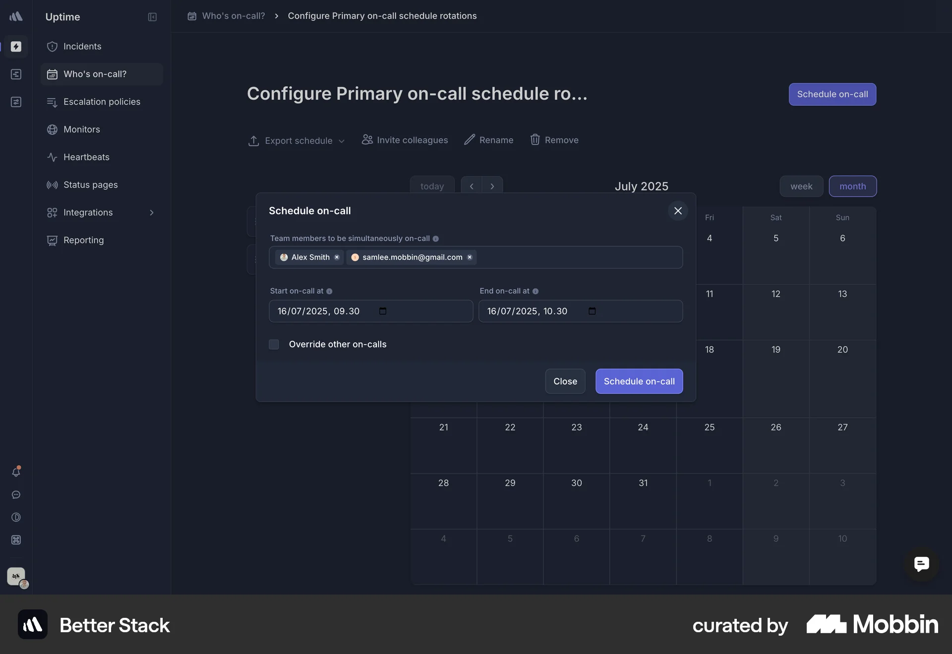 Better Stack Web Set screen