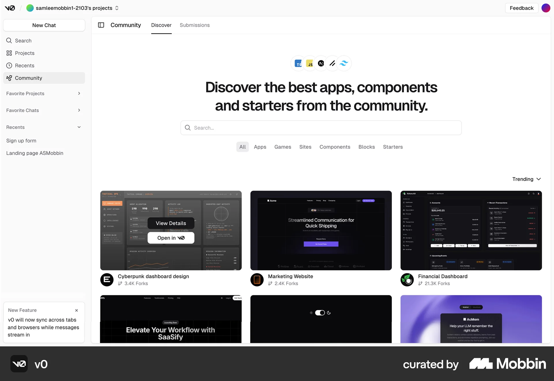 v0 Web Action Option screen
