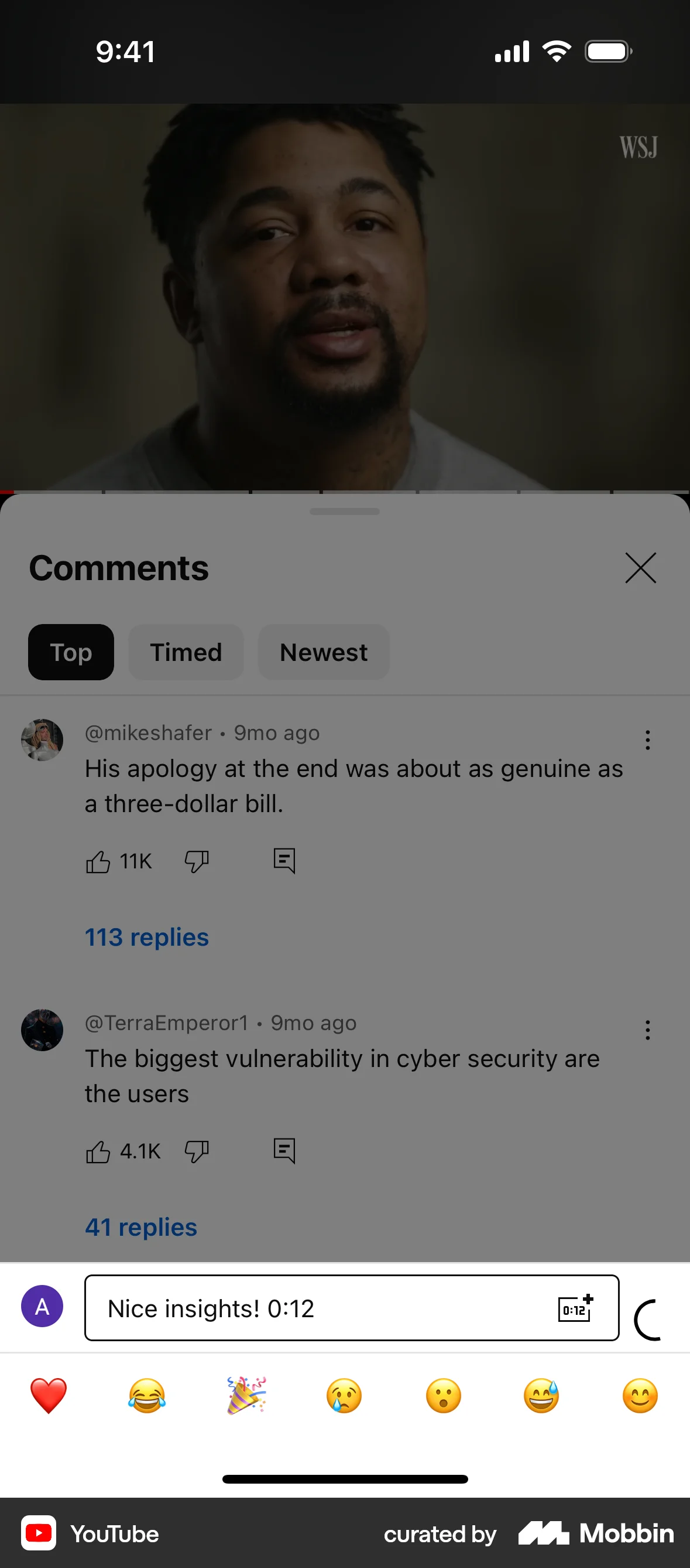 YouTube iOS screen containing Loading Indicator UI element
