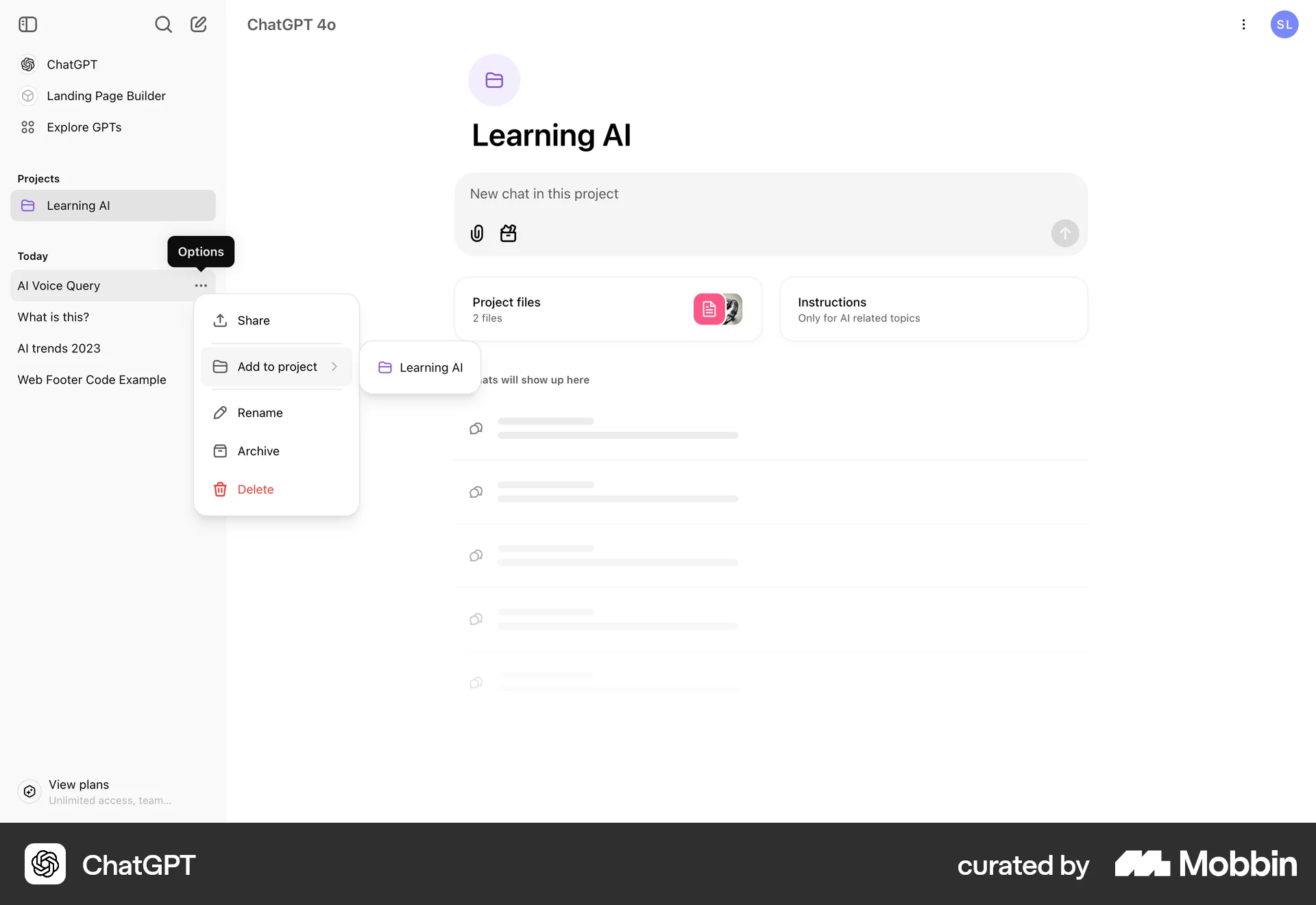 ChatGPT Web Move screen
