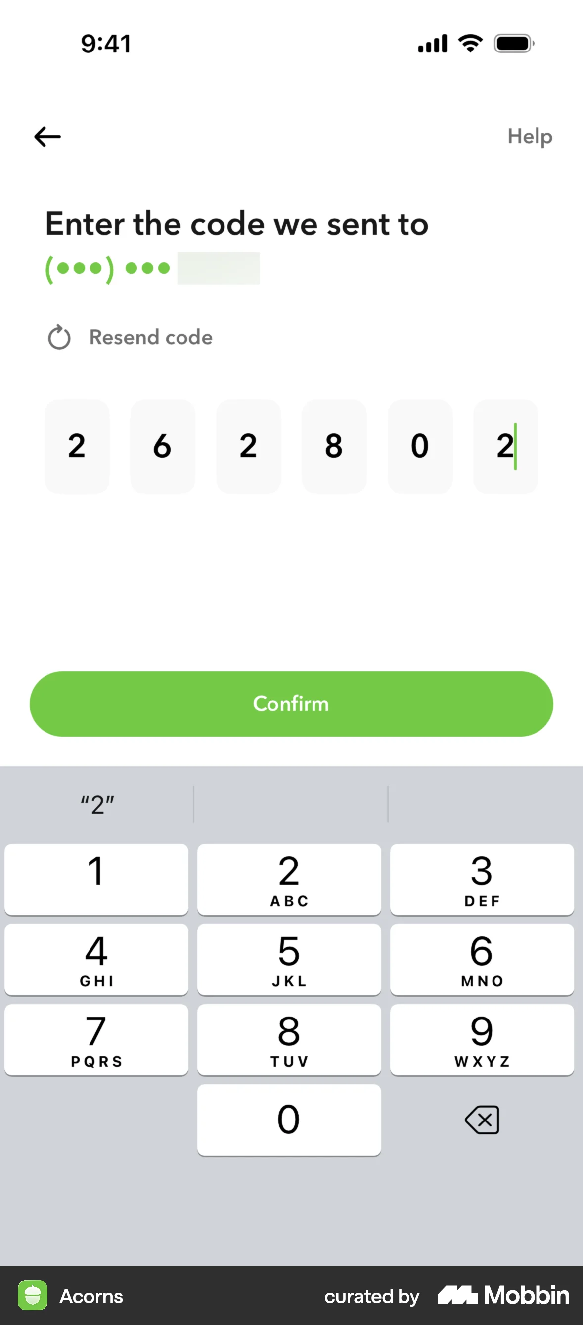Acorns Onboarding screen